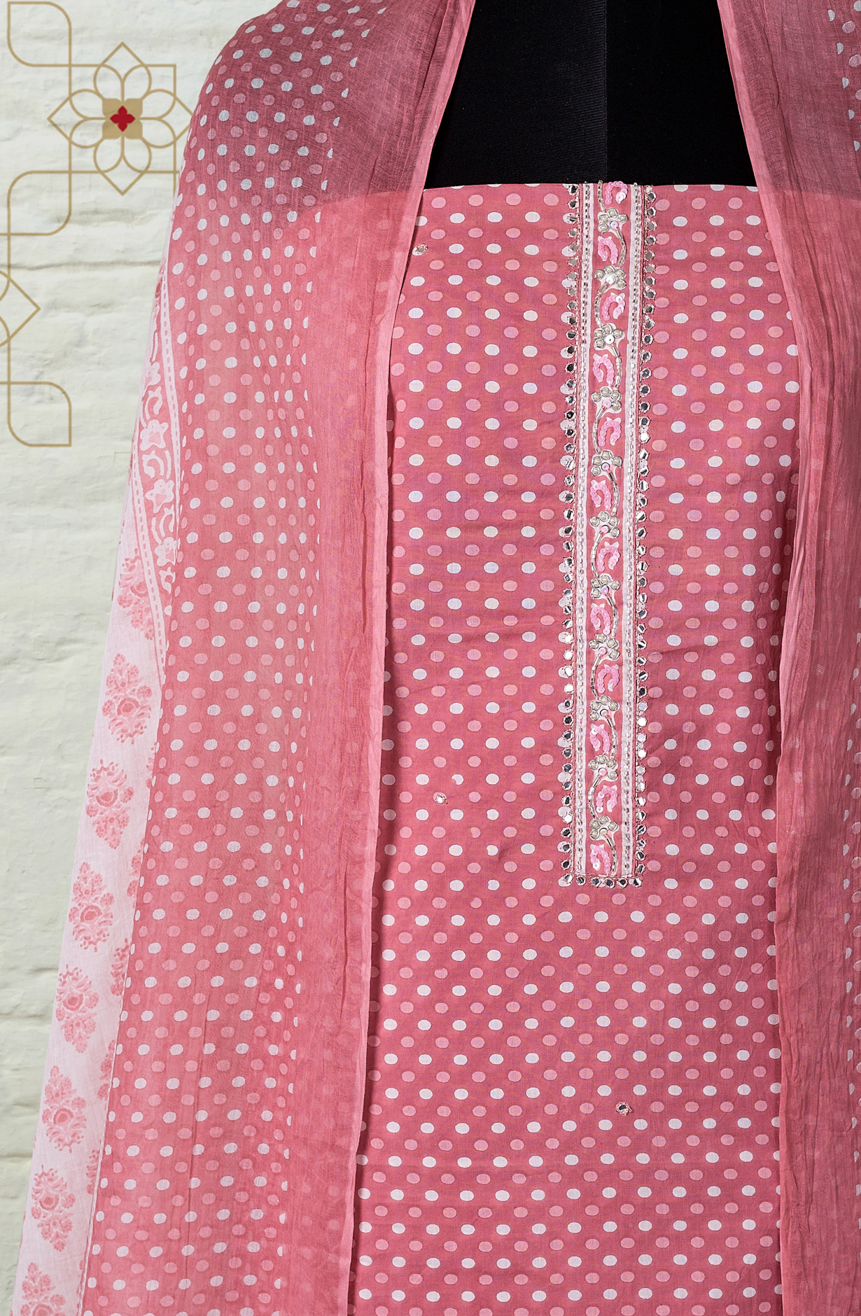 Mauve Cotton Printed Salwar Kameez Dupatta - 912-RG02203A