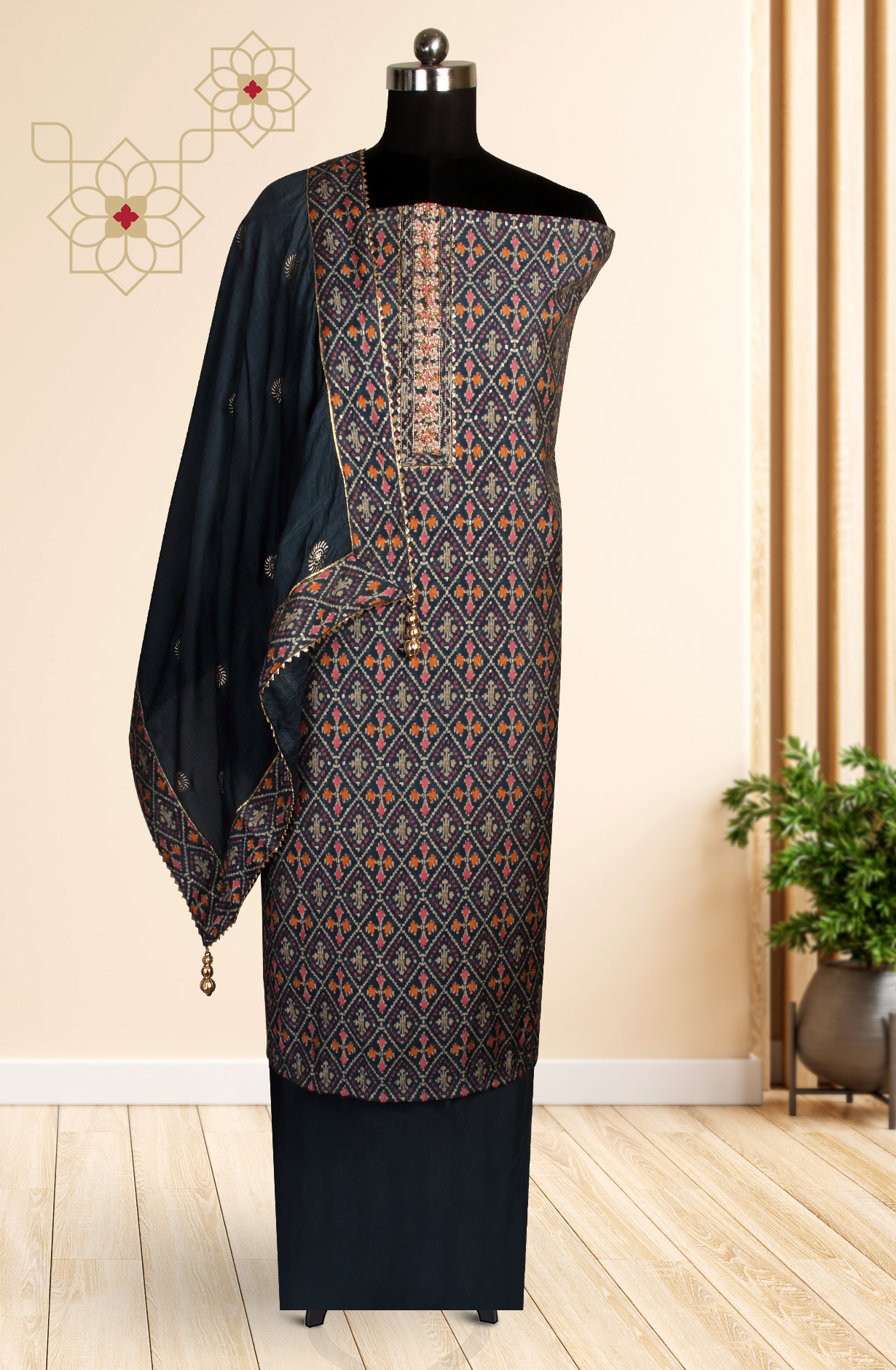 Grey Modal Digital Printed Salwar Suit-sets - 912-RRJ25046A