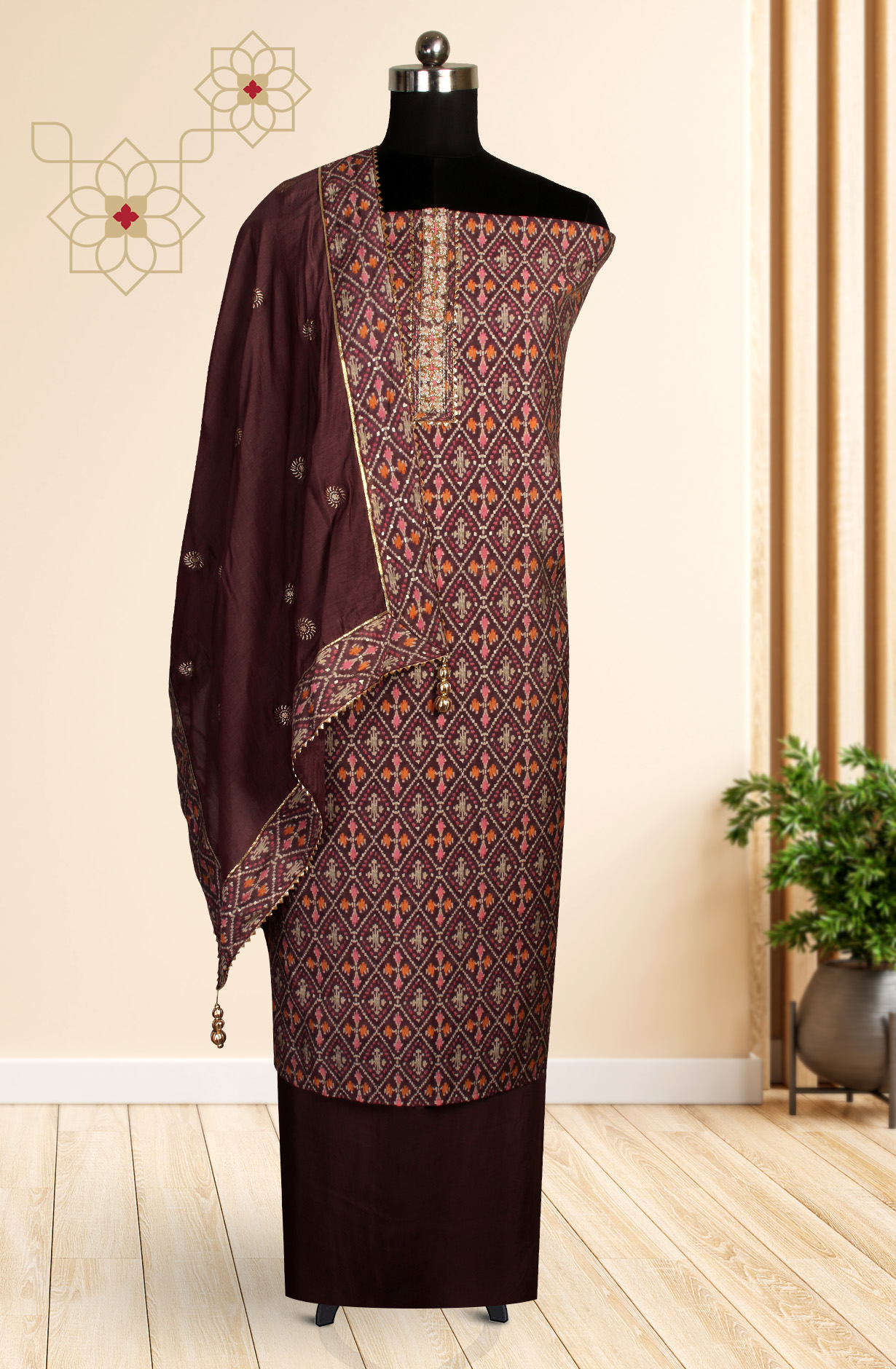 Mauve Modal Digital Printed Salwar Suit-sets - 912-RRJ25046B