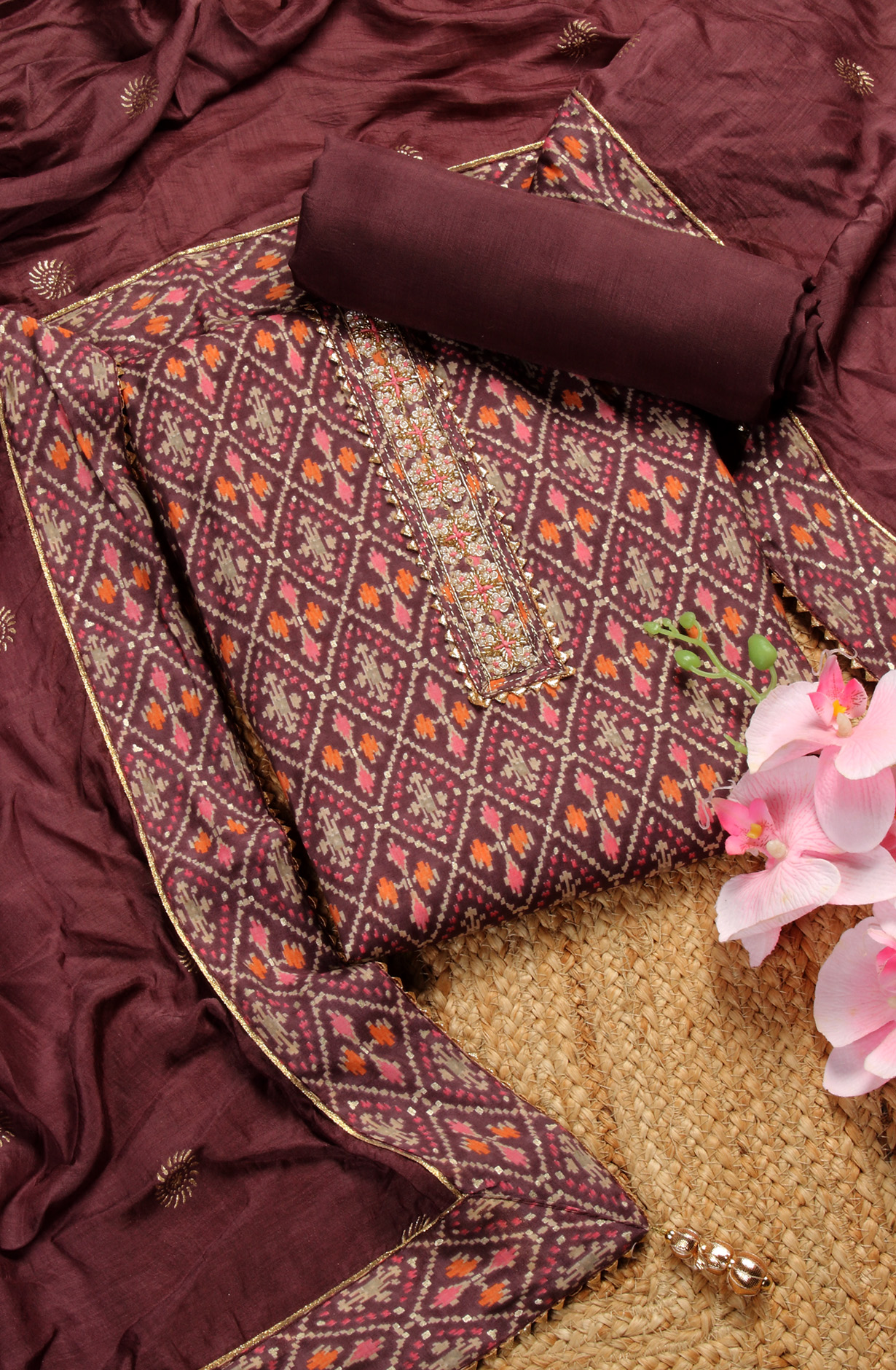 Mauve Modal Digital Printed Salwar Suit-sets - 912-RRJ25046B