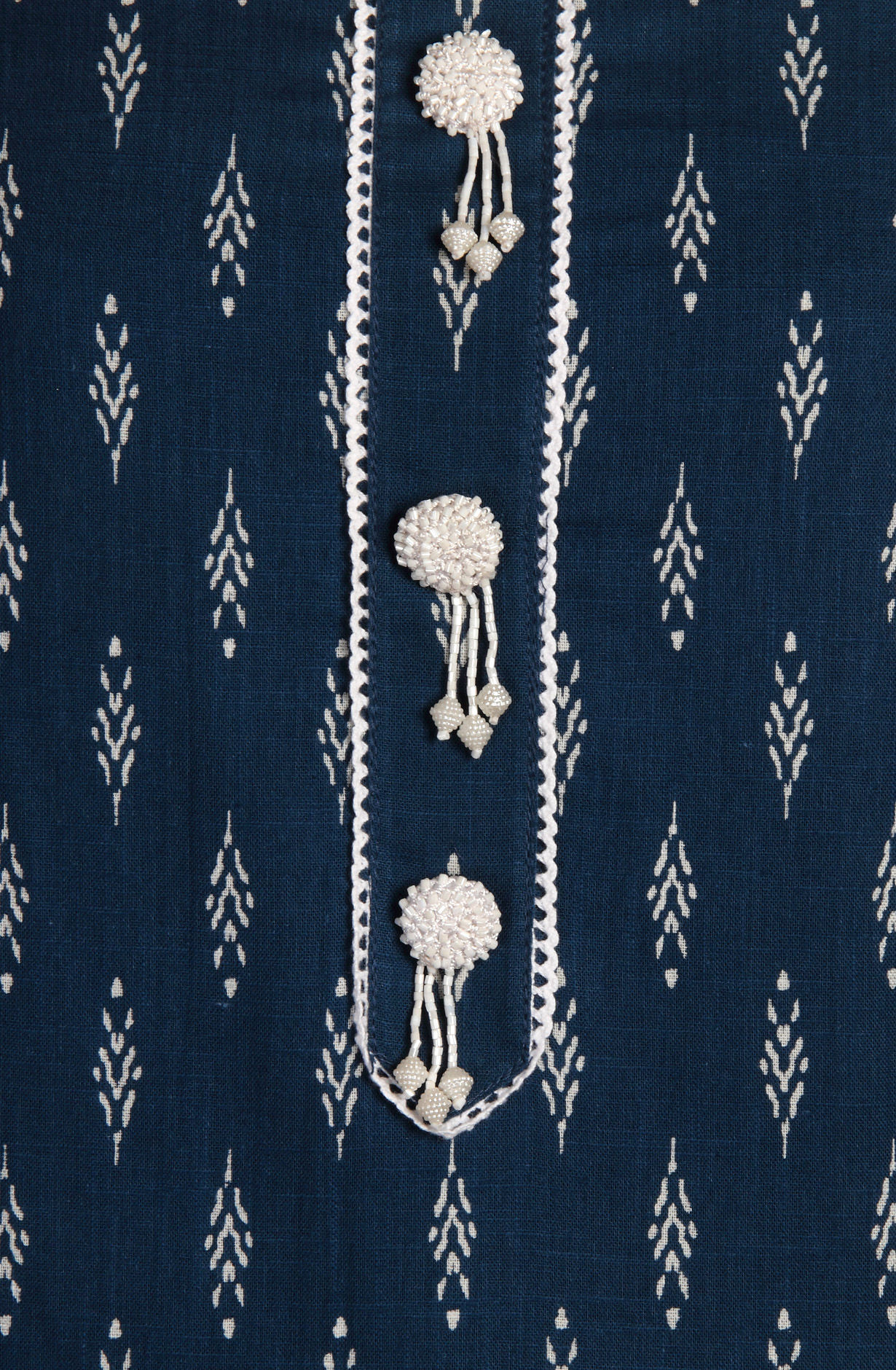 Blue Cotton Lace Work Unstitched Salwar Kameez Dupatta - 912-RRJ25049