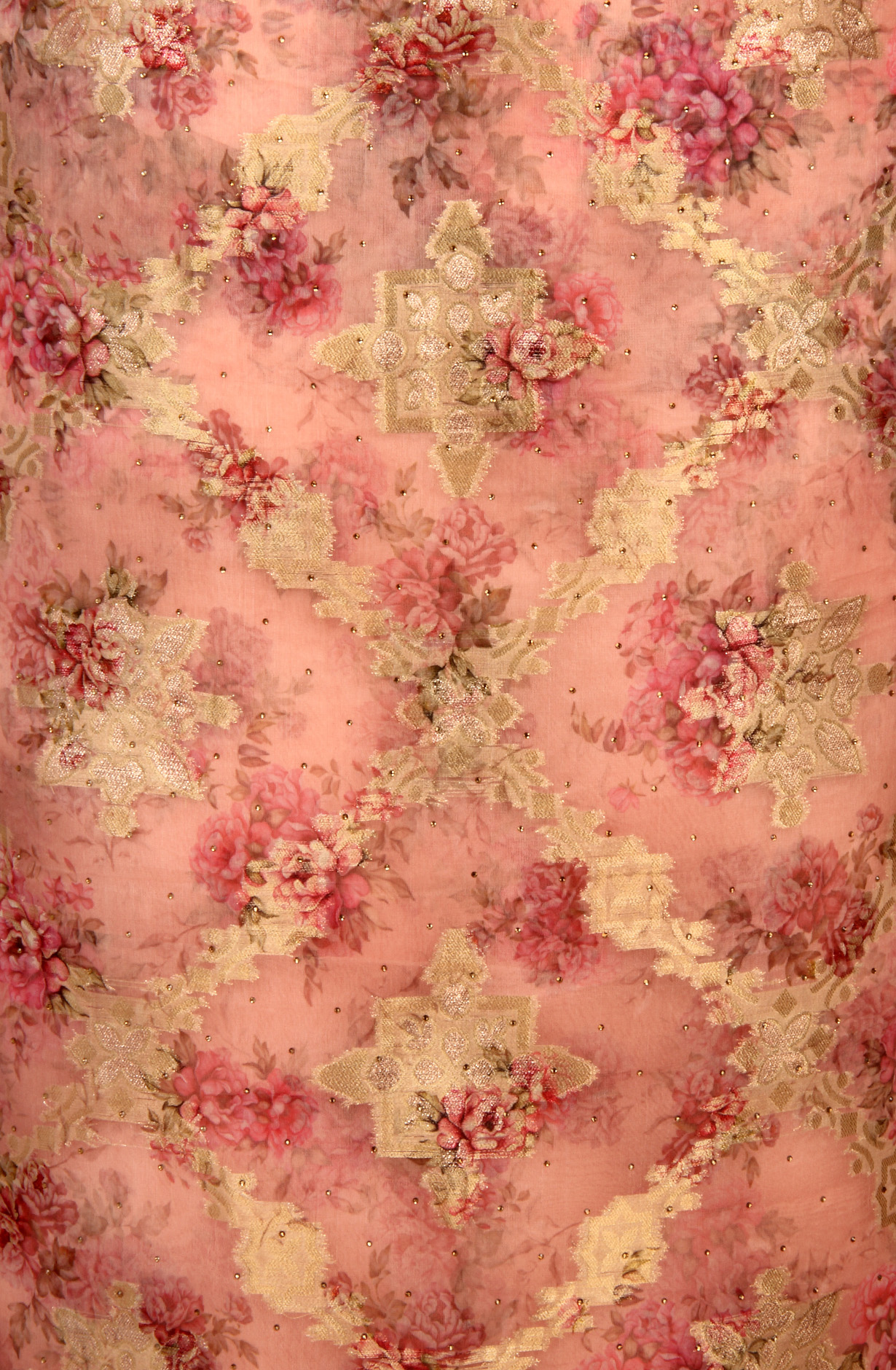 Peach Festive Wear Organza Salwar Suit Dupatta - 912-SSMS76012-1A