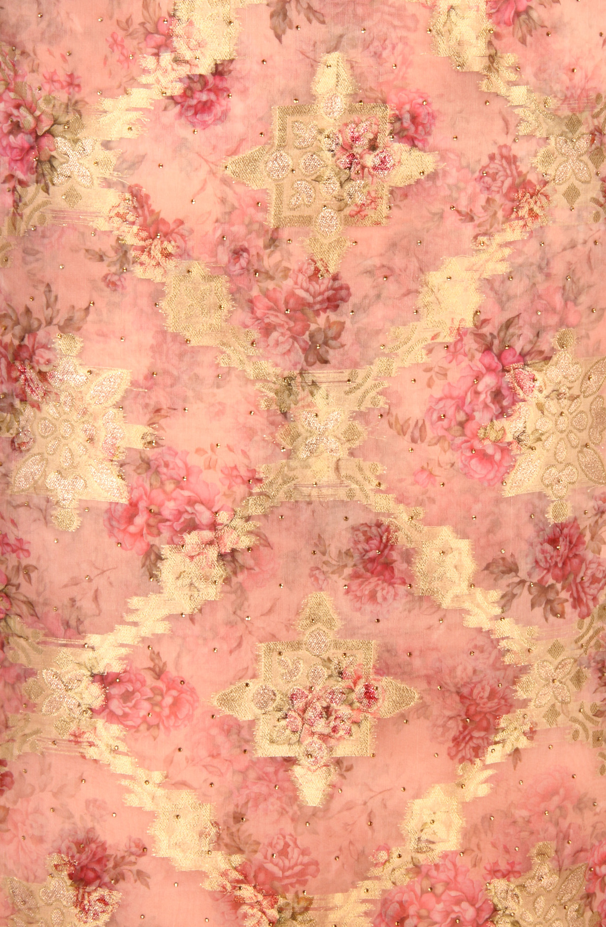 Peach Festive Wear Organza Salwar Suit Dupatta - 912-SSMS76012A