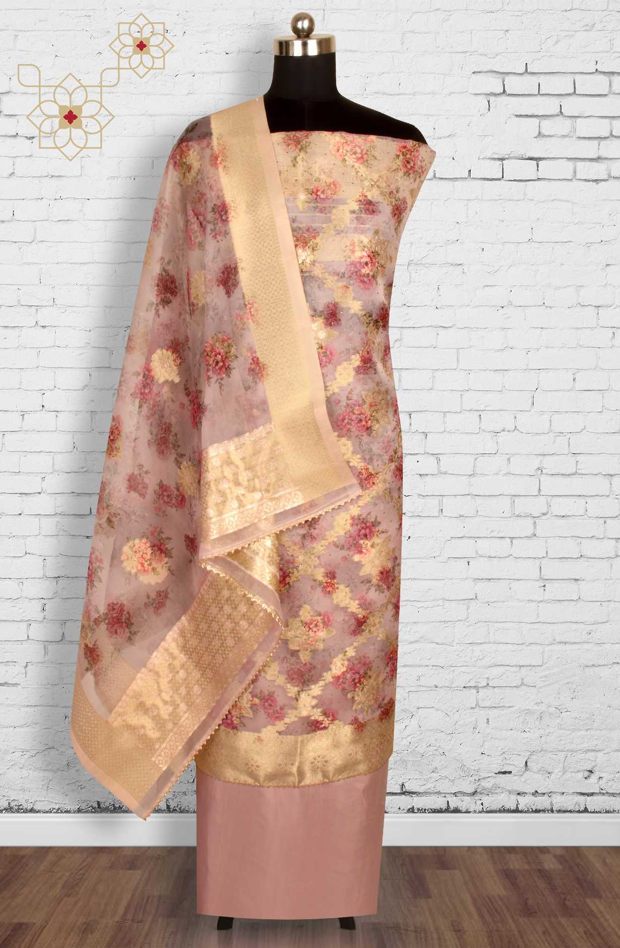 Mauve Festive Wear Organza Salwar Suit Dupatta - 912-SSMS76012B