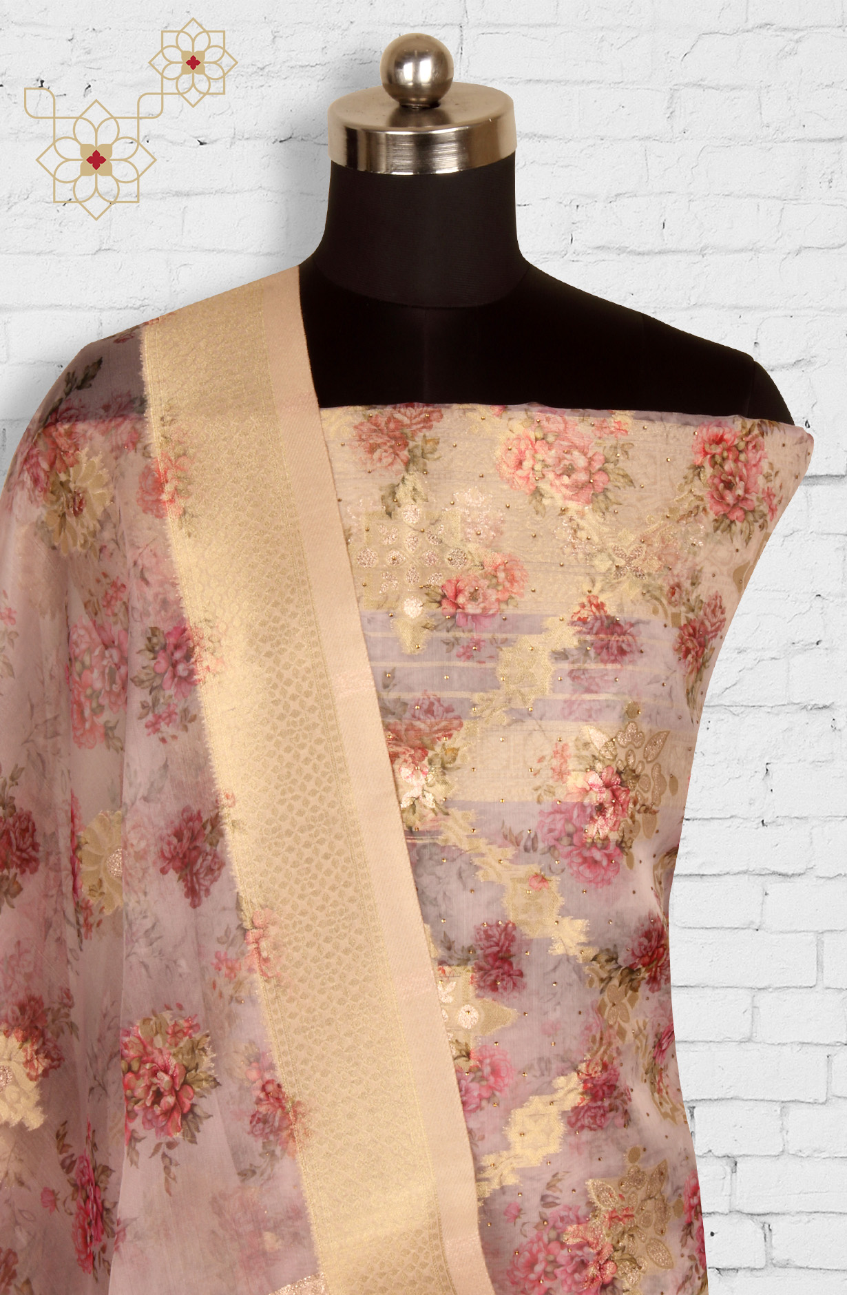 Mauve Festive Wear Organza Salwar Suit Dupatta - 912-SSMS76012B