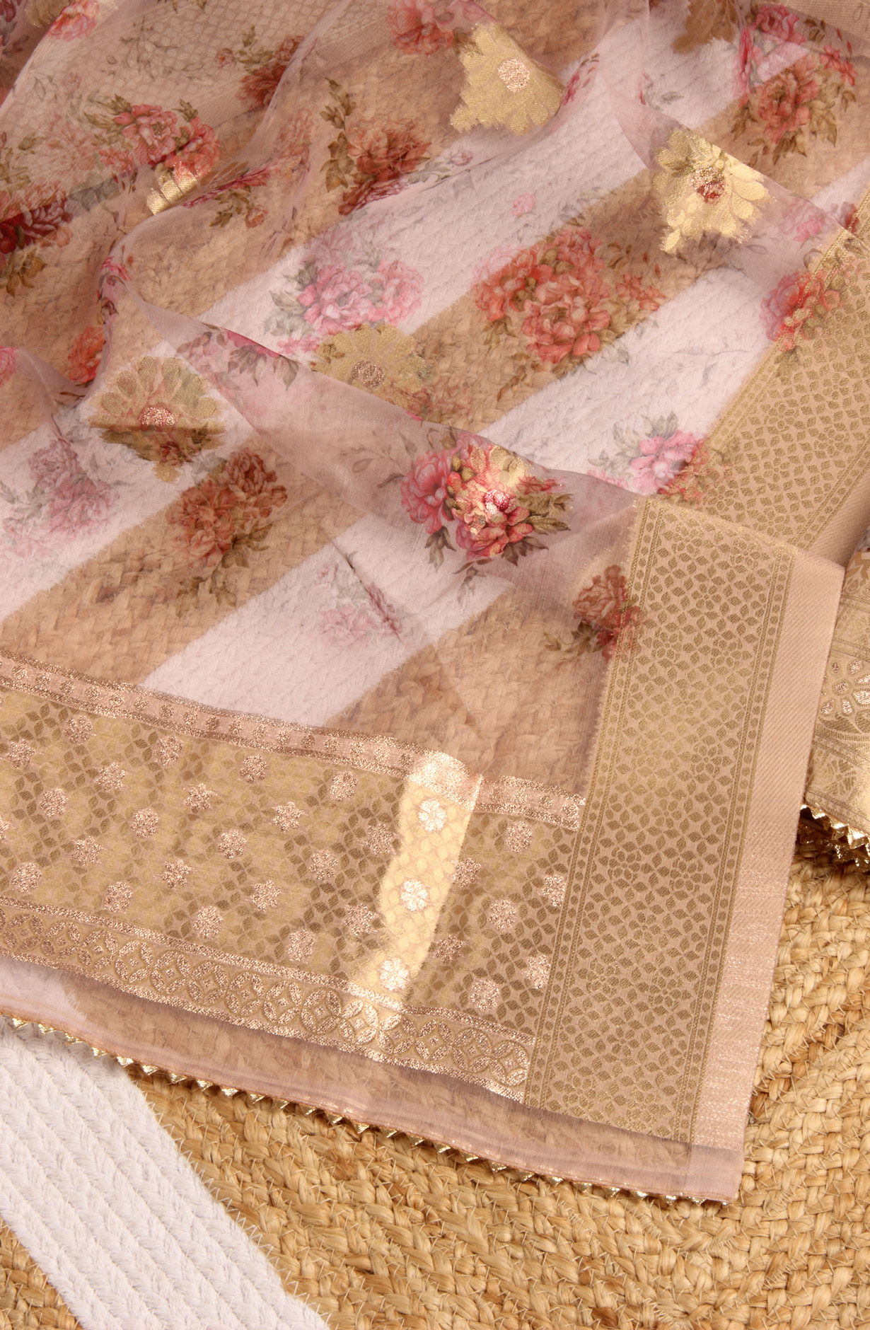 Mauve Festive Wear Organza Salwar Suit Dupatta - 912-SSMS76012B