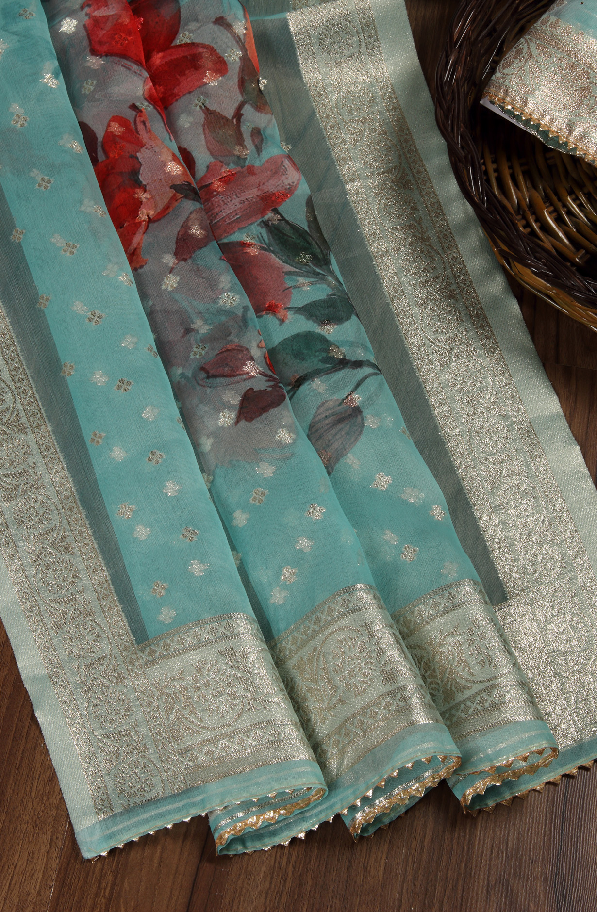 Firozi Festive Wear Banarasi Salwar Suit Dupatta - 912-SSMS76014A