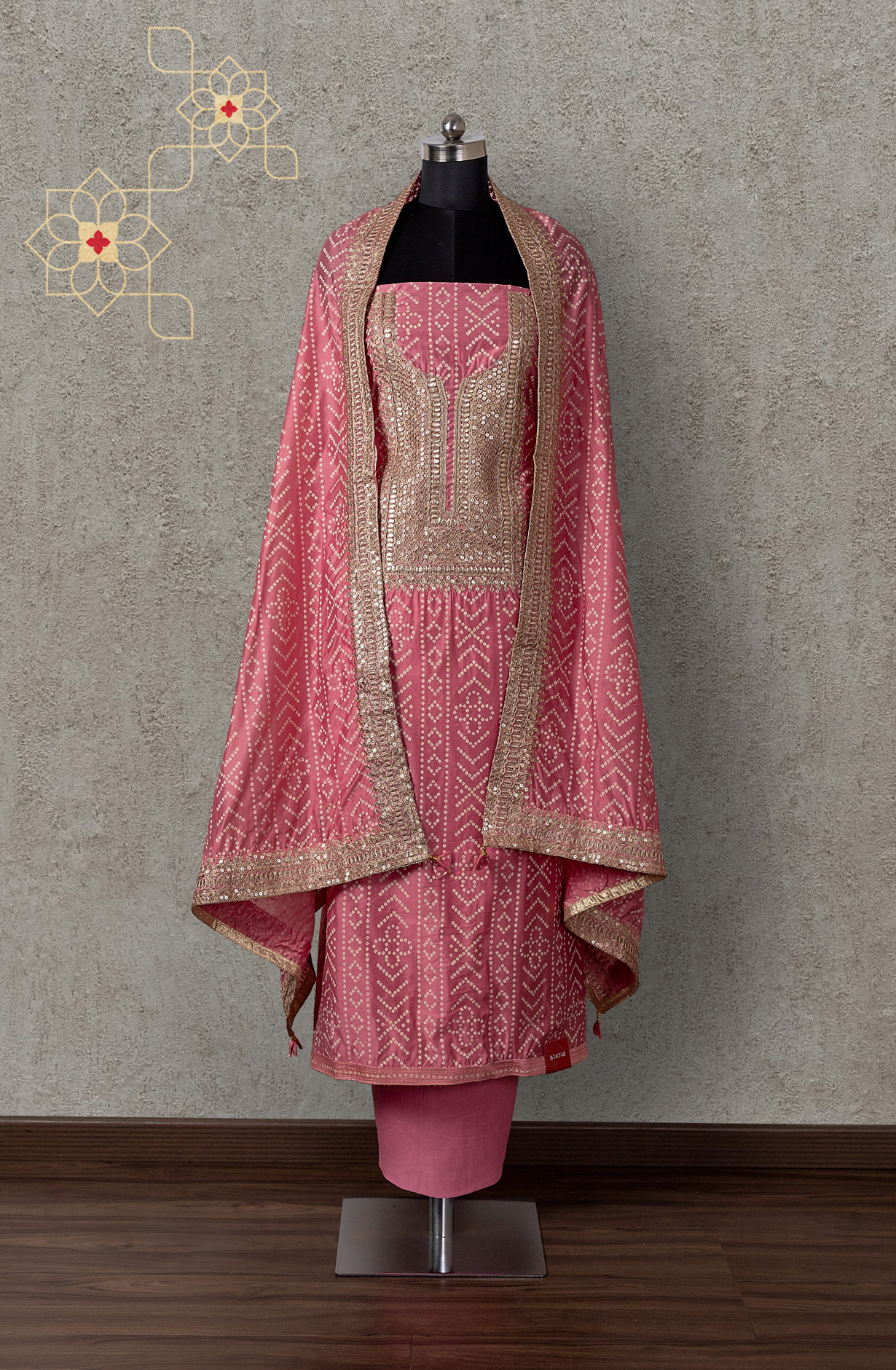 Pink Modal Printed Salwar Suit with Dupatta - 912-TCS34002A