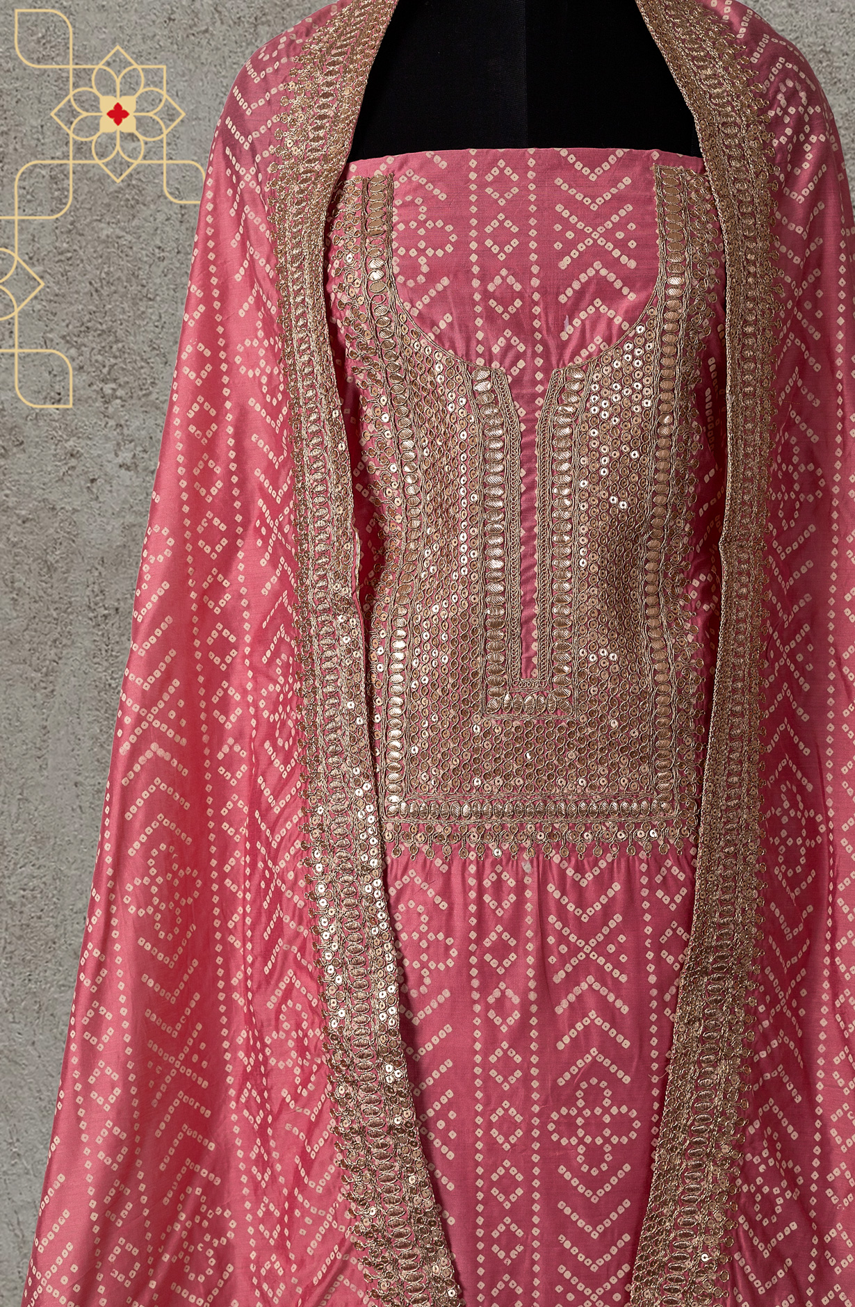 Pink Modal Printed Salwar Suit with Dupatta - 912-TCS34002A