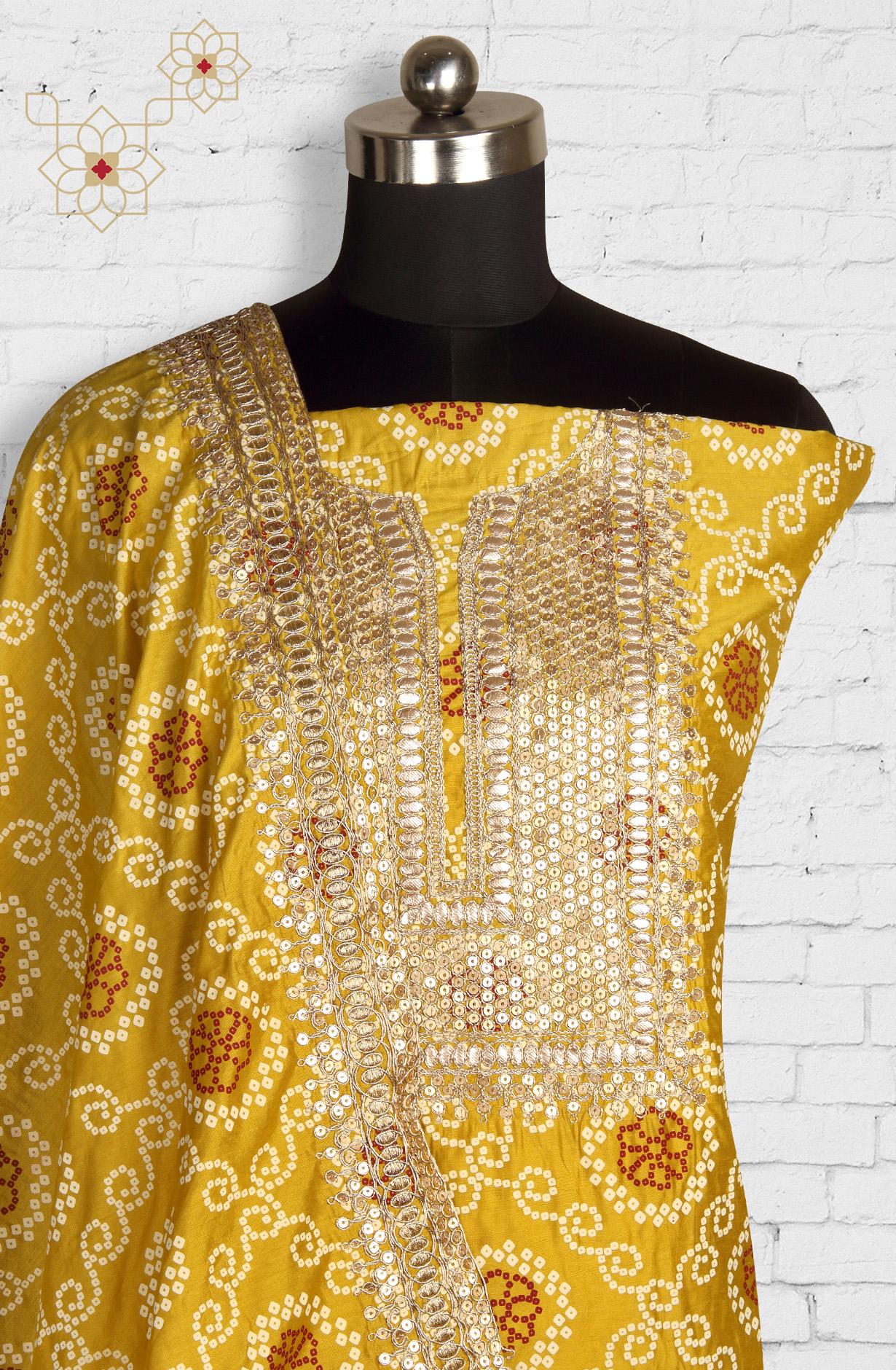 Mehndi Modal Bandhej Print Salwar Suit with Dupatta - 912-TCS34022