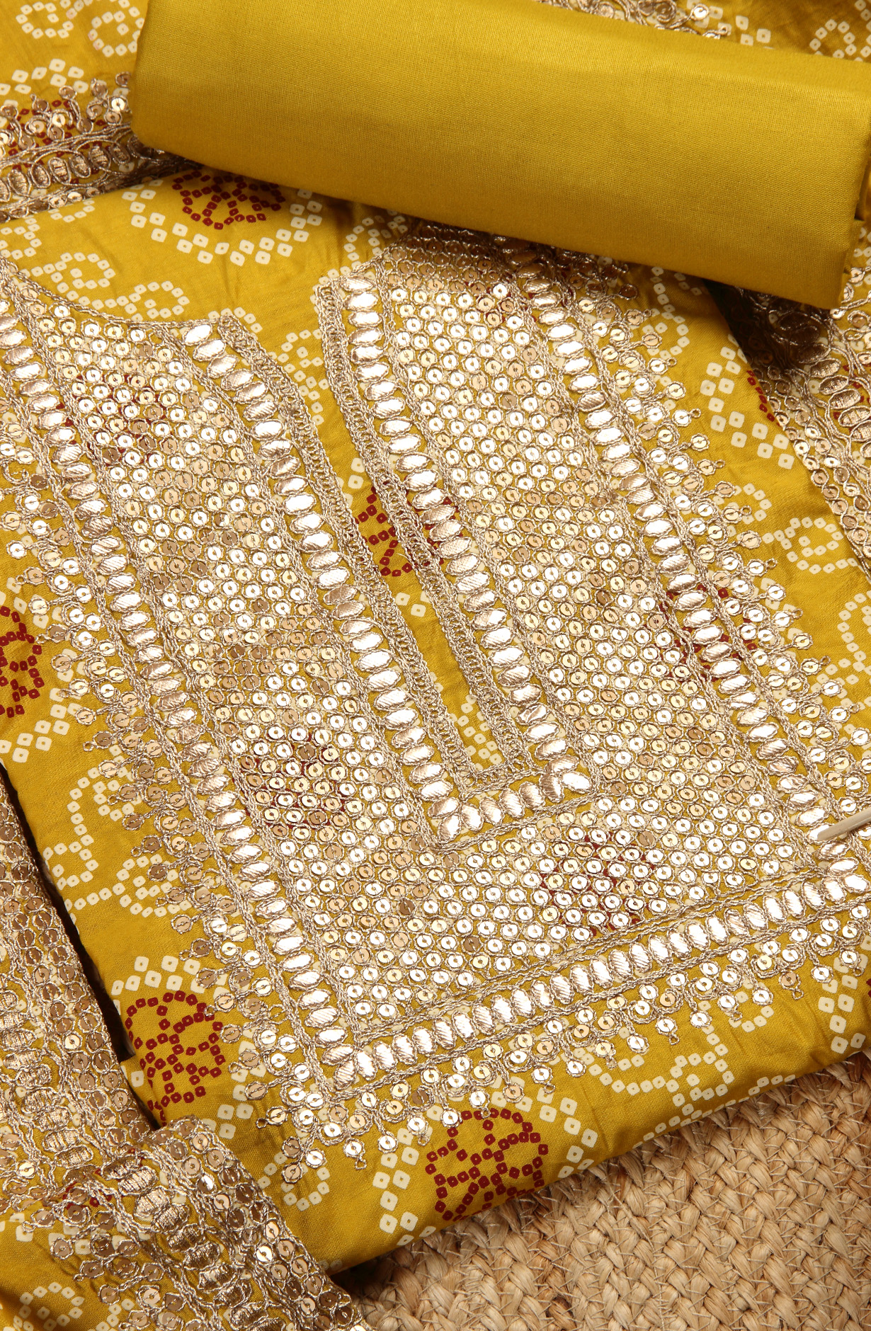 Mehndi Modal Bandhej Print Salwar Suit with Dupatta - 912-TCS34022