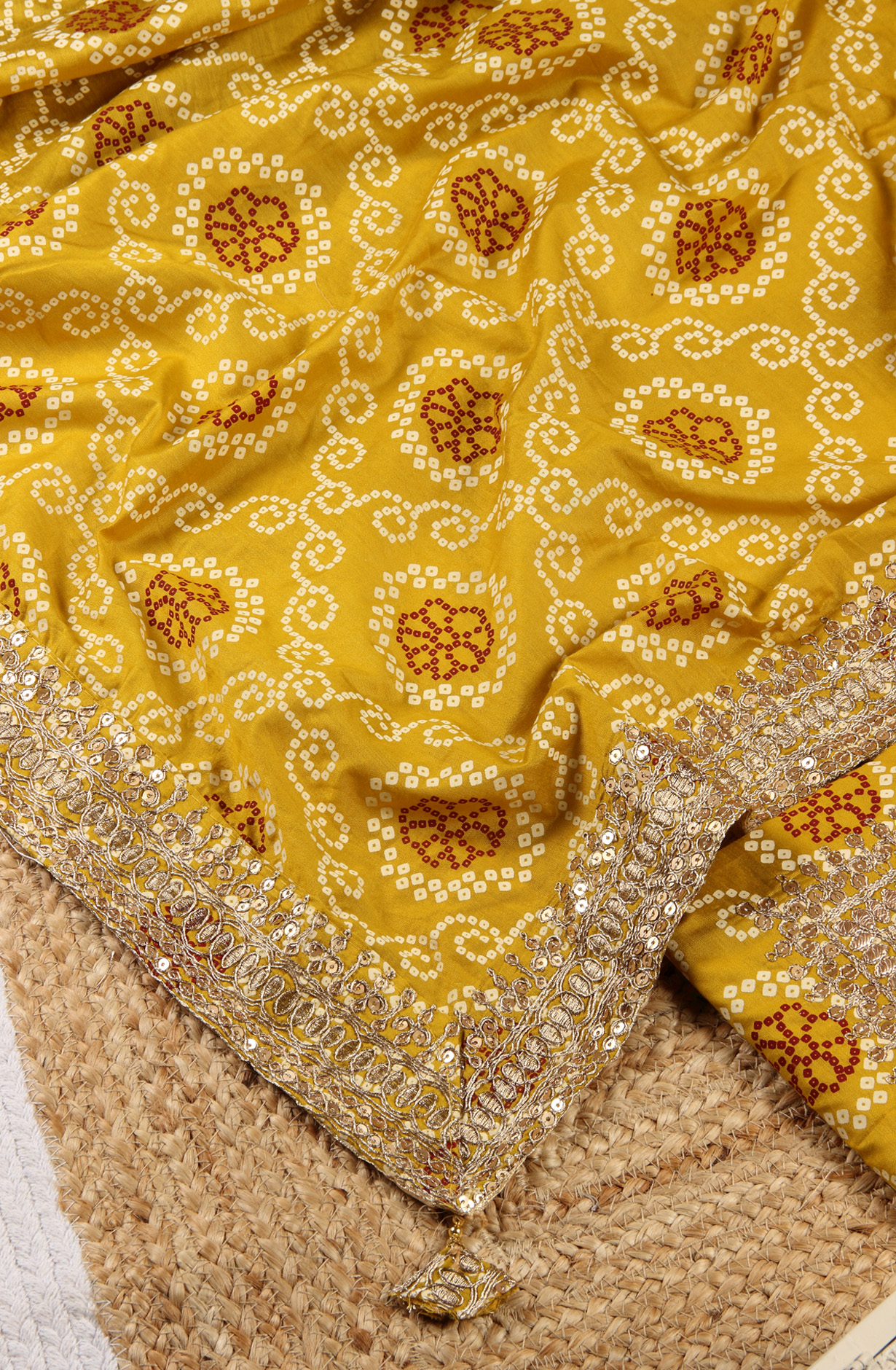 Mehndi Modal Bandhej Print Salwar Suit with Dupatta - 912-TCS34022