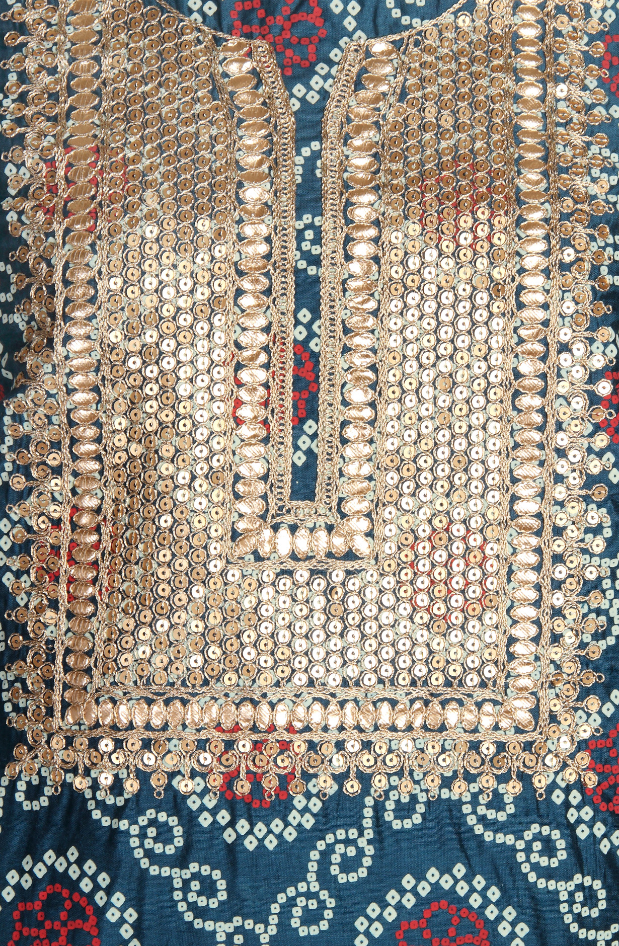 Teal Modal Bandhej Print Salwar Suit with Dupatta - 912-TCS34022A