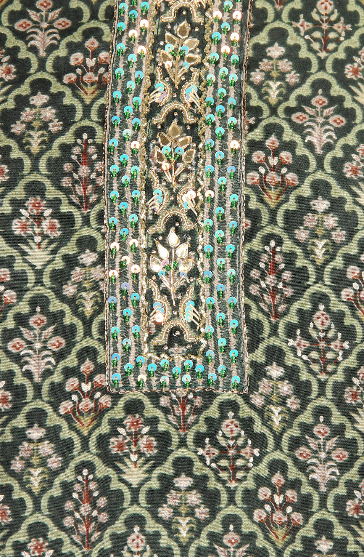 Bottle Green Modal Silk Unstitched Suit with Chiffon Dupatta -912-YRT09716A