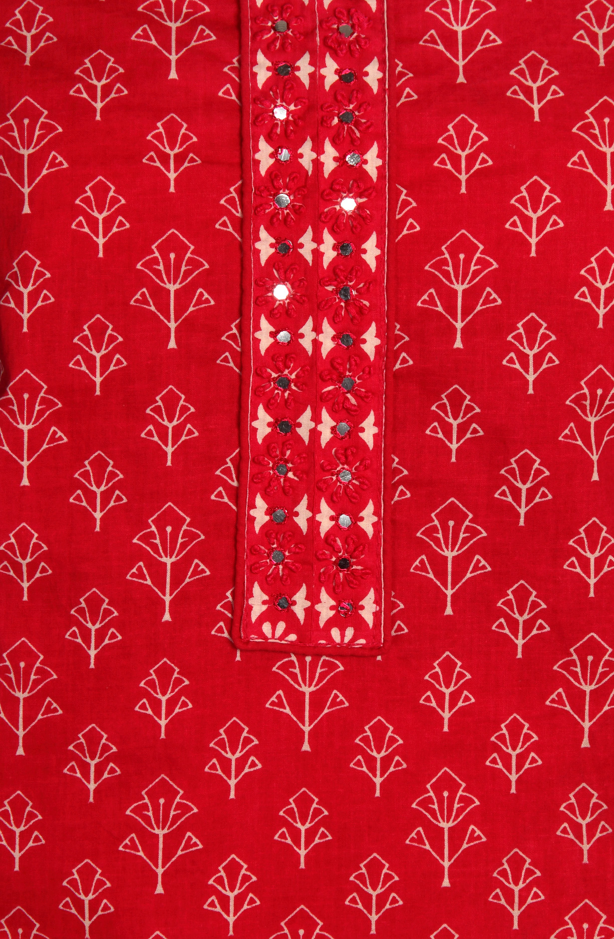 Magenta Cotton Printed Unstitched Dress Material with Chiffon Dupatta - 927-RANINECK-3A