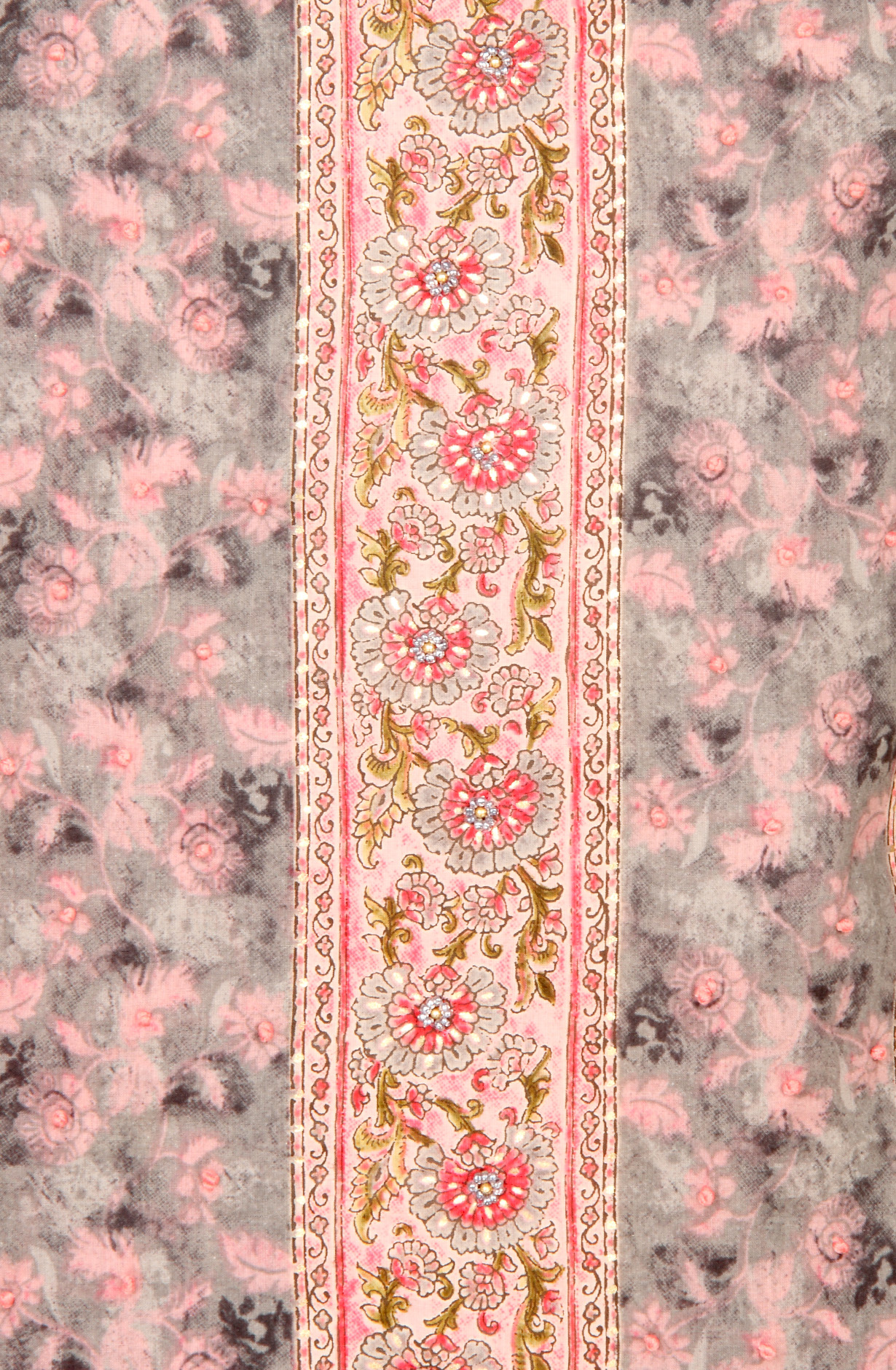 Multi-coloured Cotton Unstitched Printed Salwar Dress Material - 944-1060