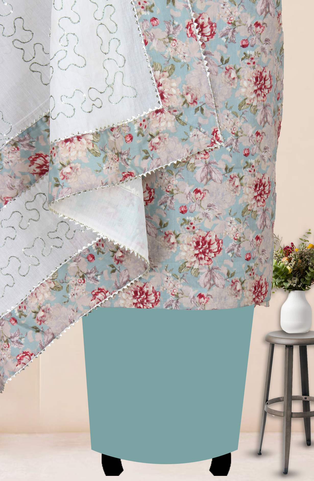 Multi-color Cotton Unstitched Printed Salwar Dress Material - 944-1193A