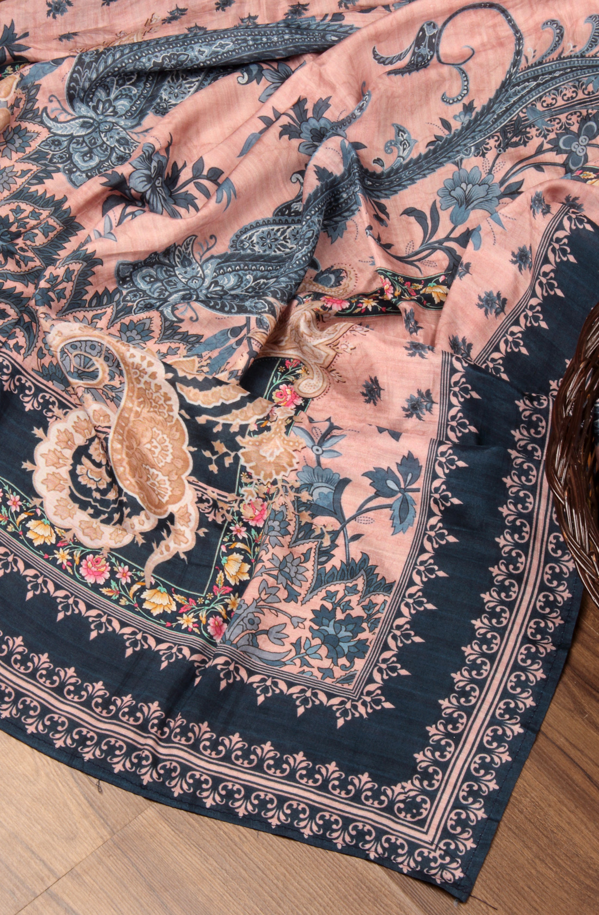 Multi-coloured Beautiful Muslin Unstitched Salwar Kameez - 944-13049