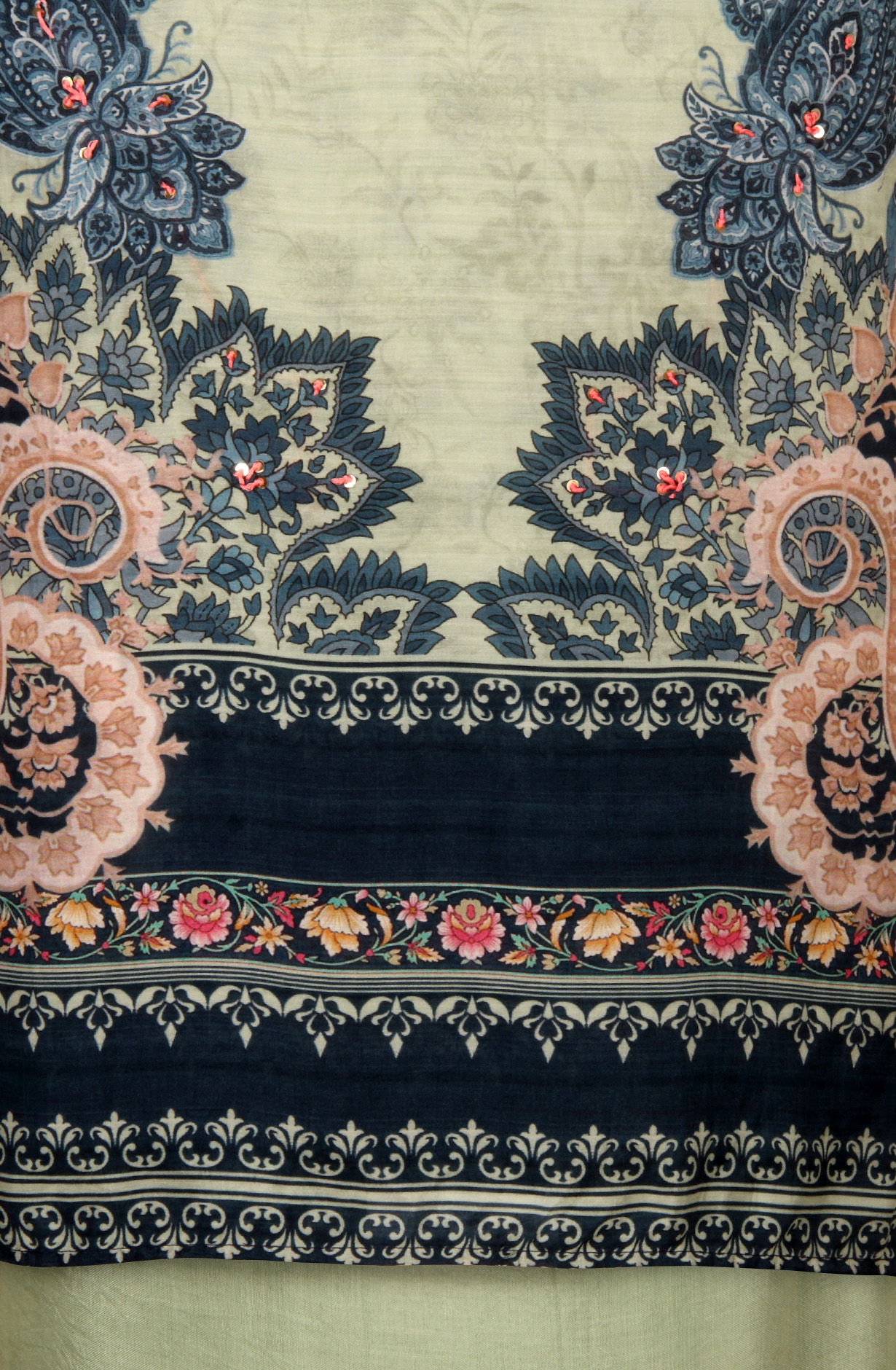 Sea Green Beautiful Muslin Unstitched Salwar Kameez - 944-13049A