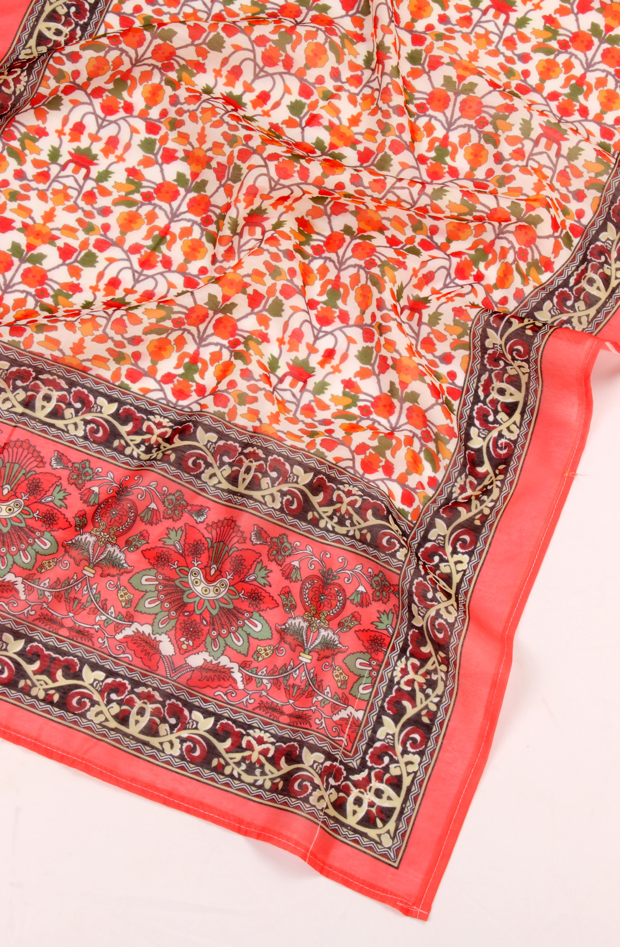 Peach Cotton Unstitched Salwar Suit Dress Material - 959-1043C