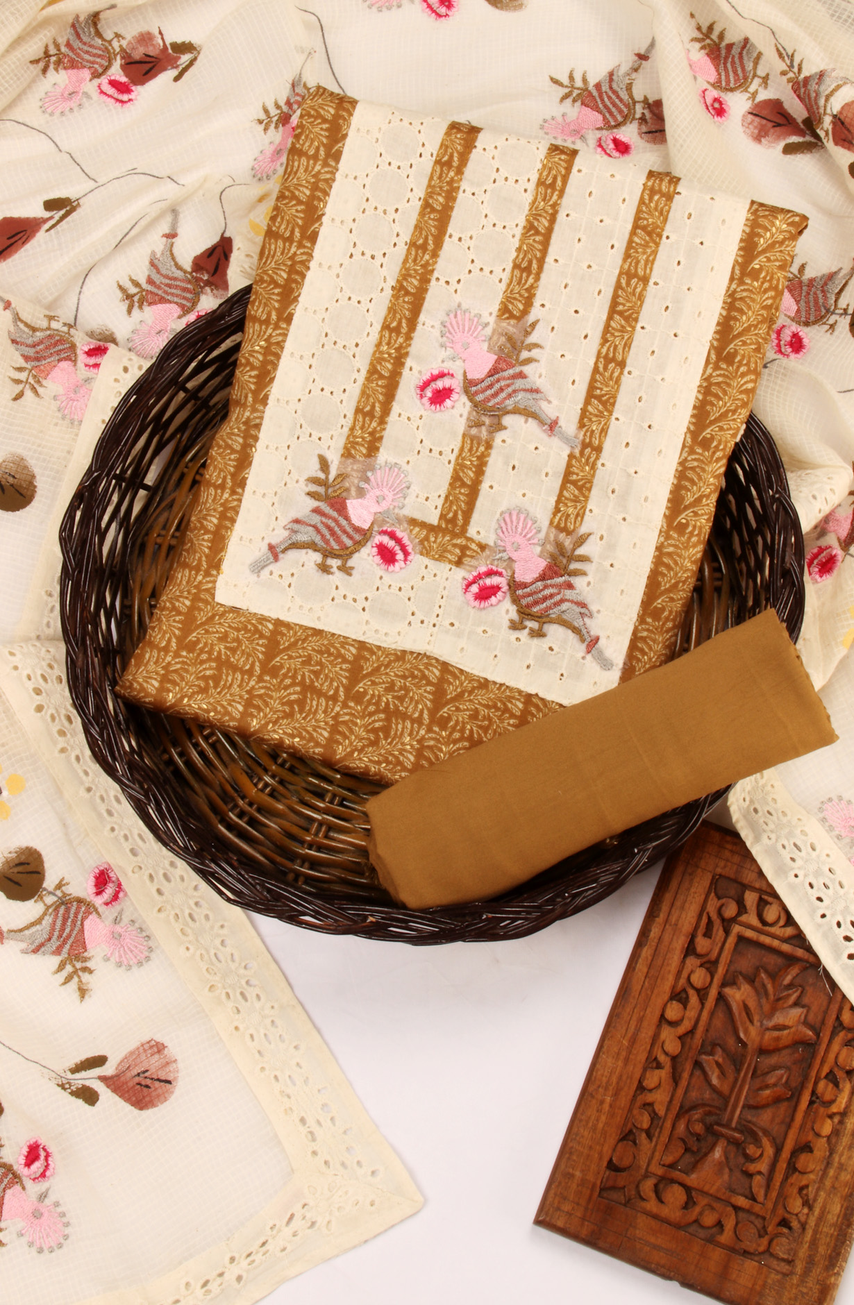 Brown Cotton Salwar Kameez with Beautiful Dupatta - 959-EVA-1A