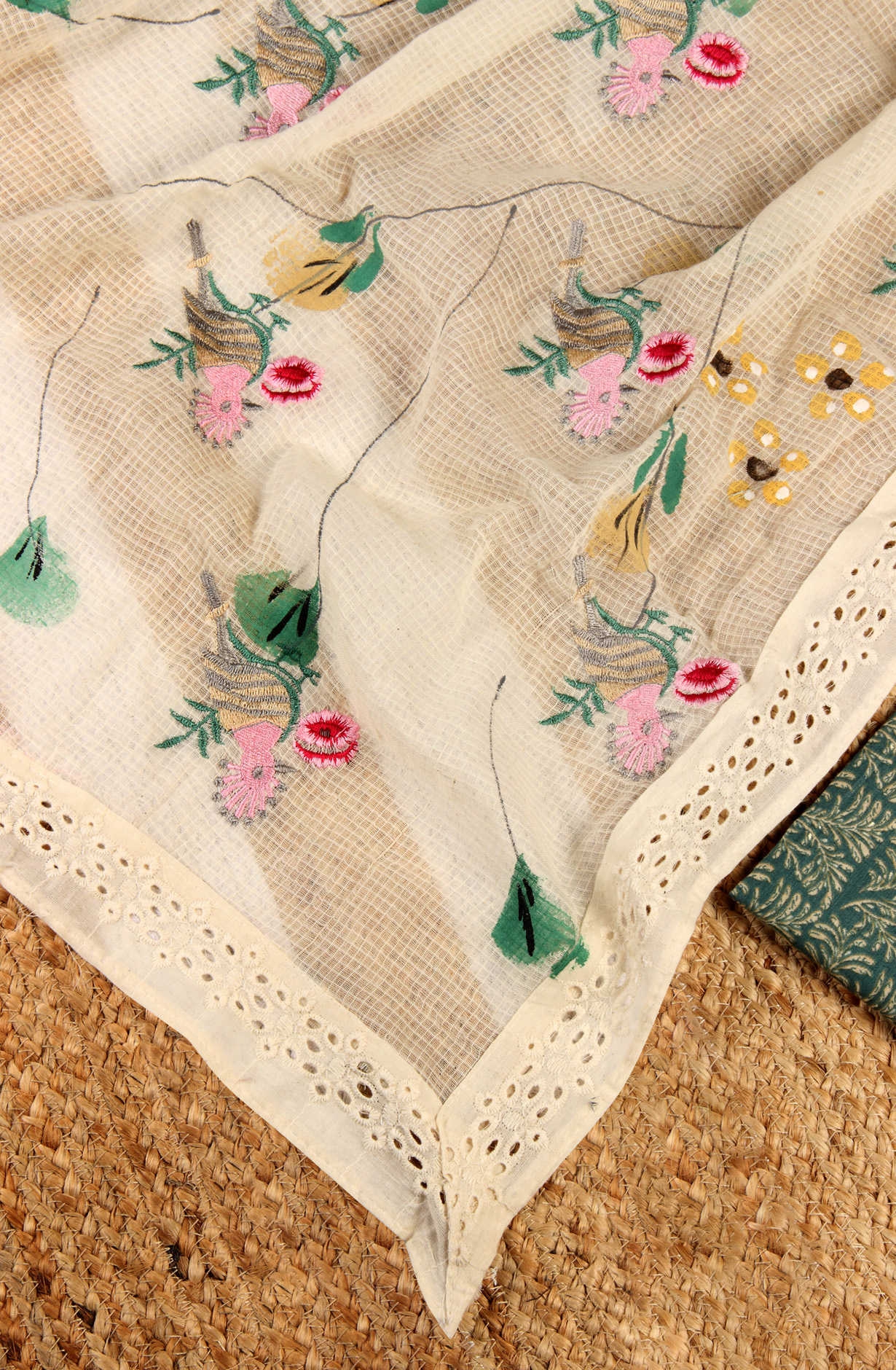 Bottle Green Cotton Salwar Kameez with Beautiful Dupatta - 959-EVA-1D