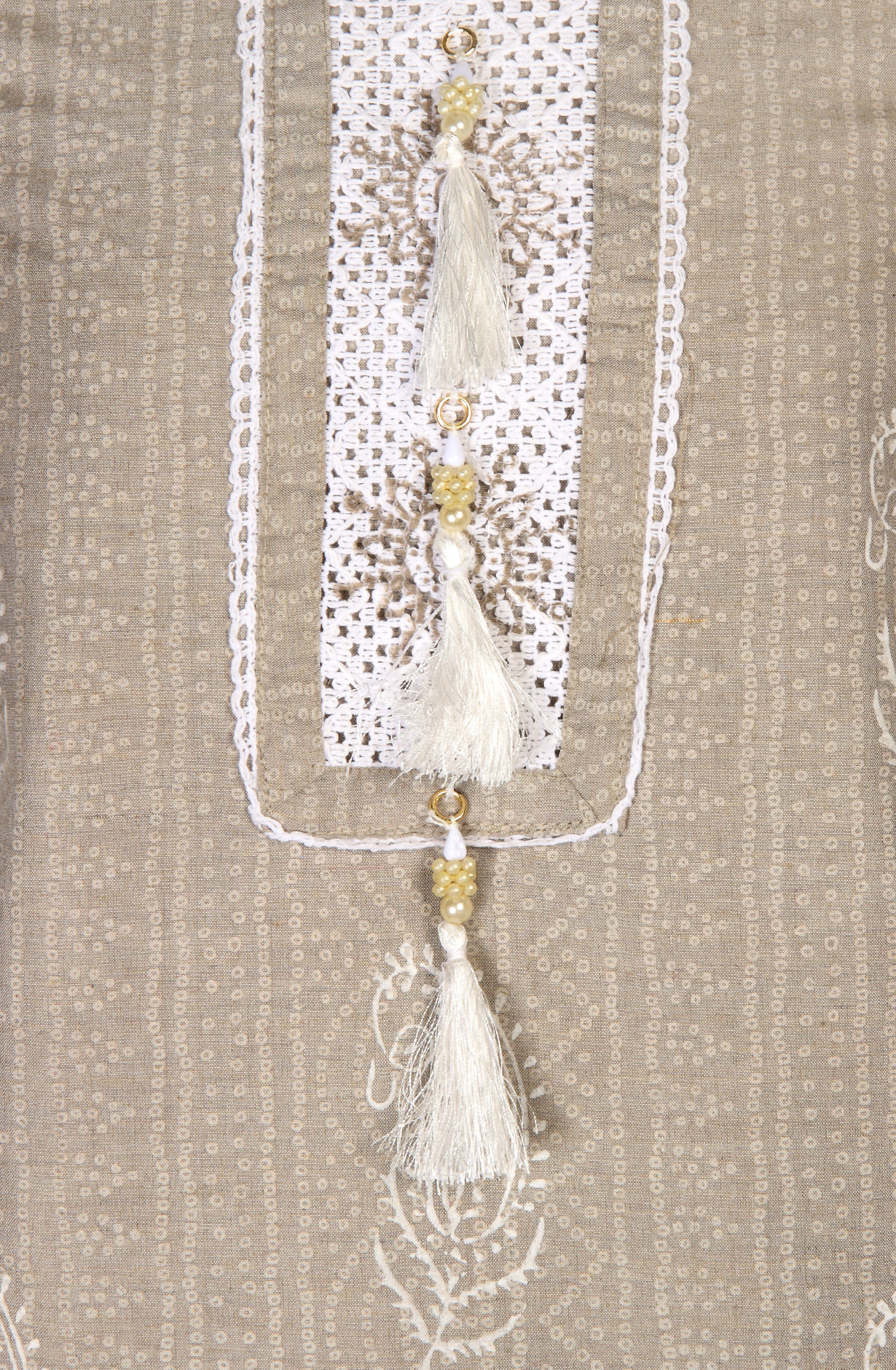 Grey Cotton Lace Work Salwar Suit with Beautiful Dupatta - 959-GRAY