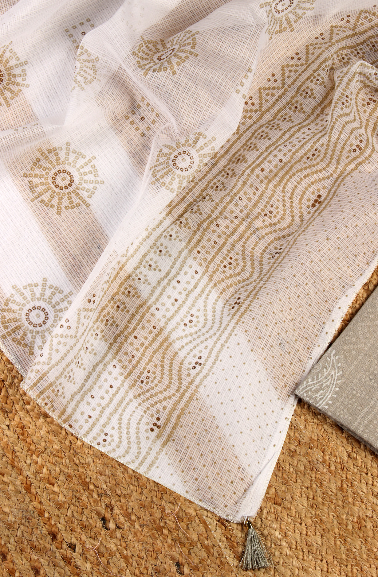 Grey Cotton Lace Work Salwar Suit with Beautiful Dupatta - 959-GRAY