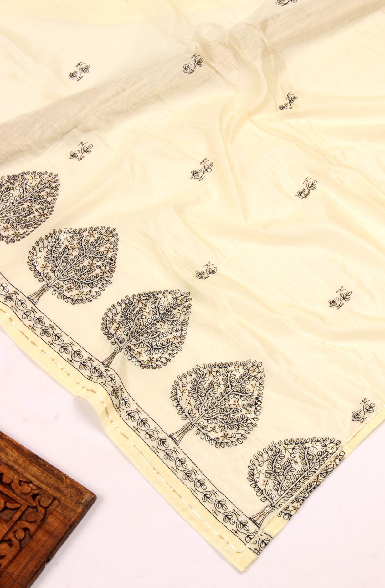 Blue Cotton Unstitched Salwar Suit with Chanderi Dupatta - 959-KABIRA-6A