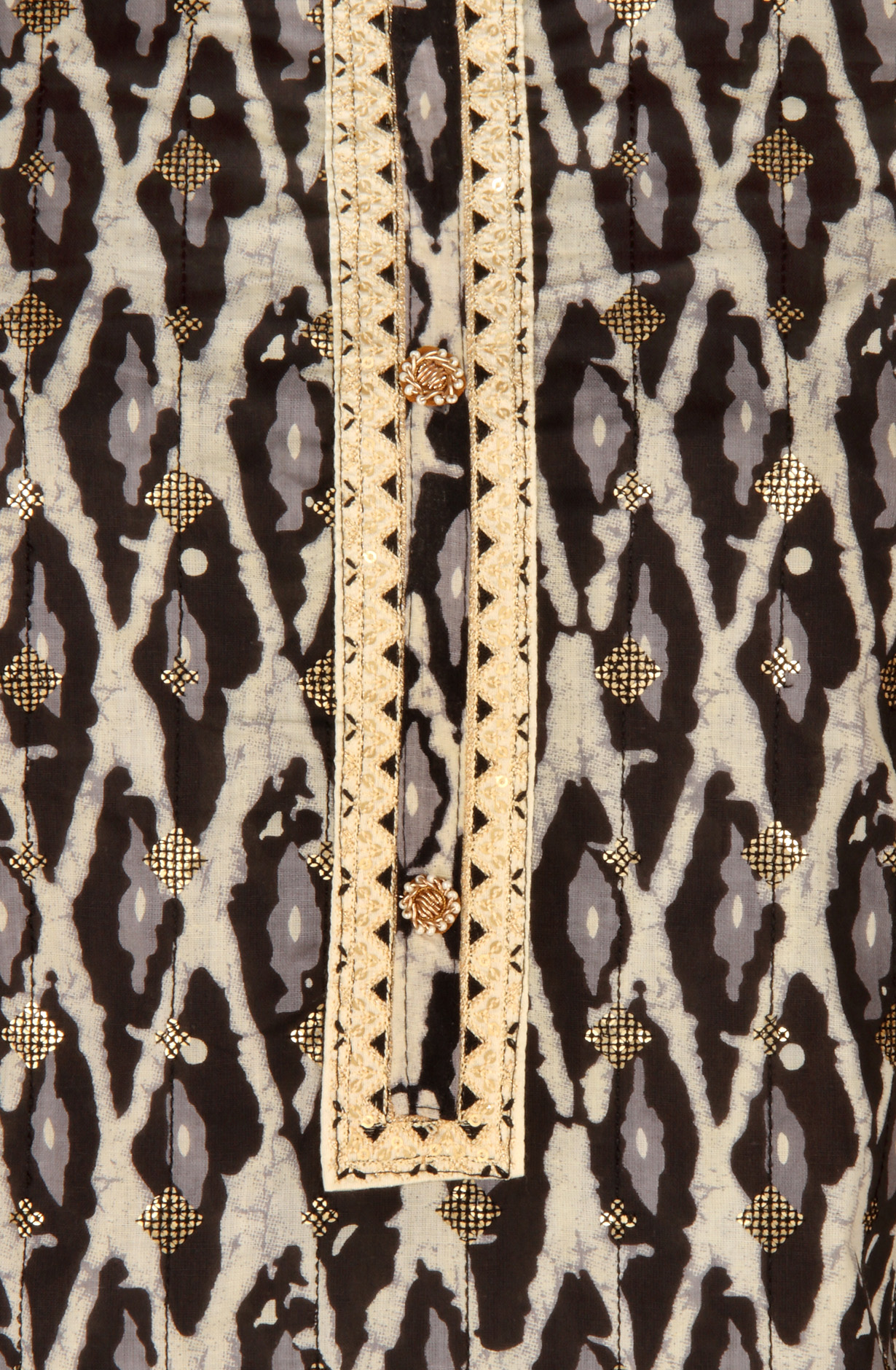 Black Cotton Unstitched Salwar Suit with Chanderi Dupatta - 959-KABIRA-6C