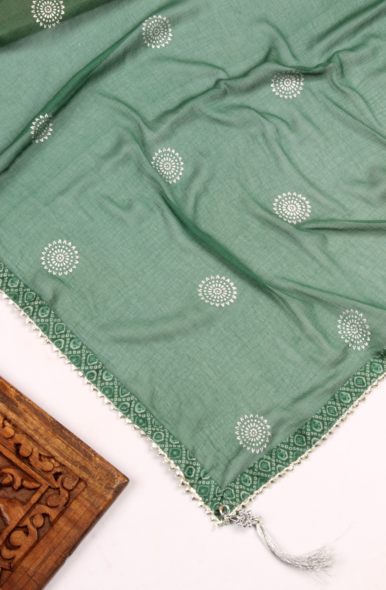 Green Modal Unstitched Salwar Suit with Kota Dupatta - 959-KASTURI-A