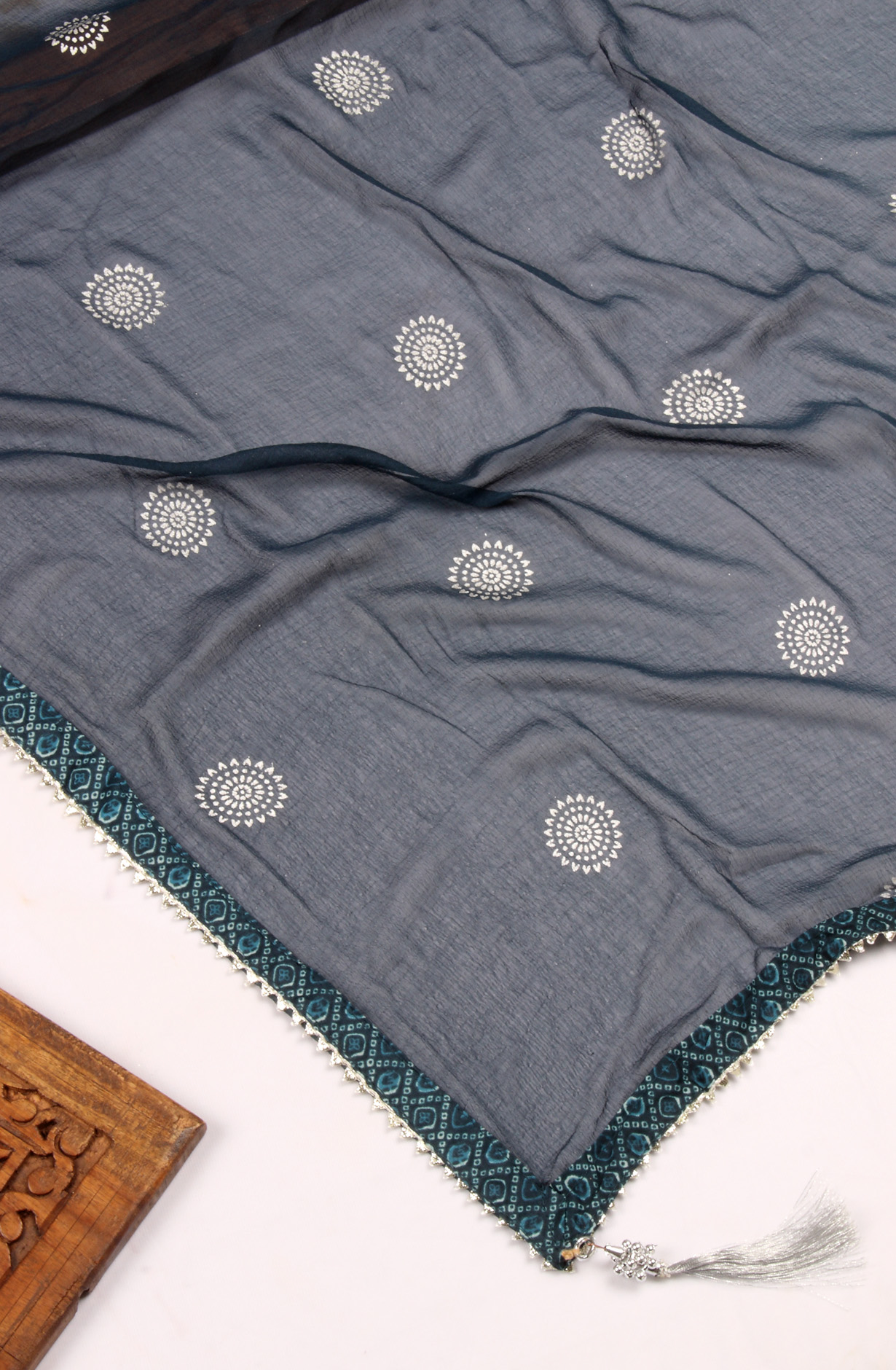 Blue Modal Unstitched Salwar Suit with Kota Dupatta - 959-KASTURI