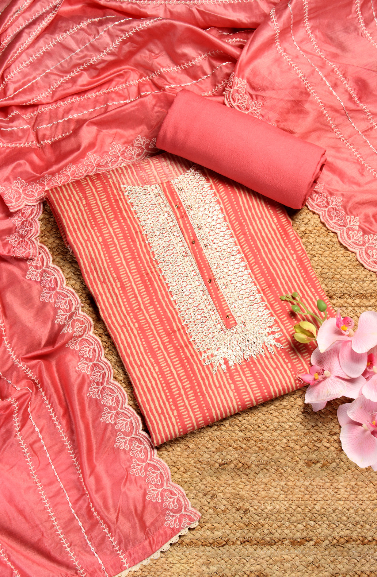 Pink Modal Printed Salwar Suit with Dupatta - 959-MEHAK-C