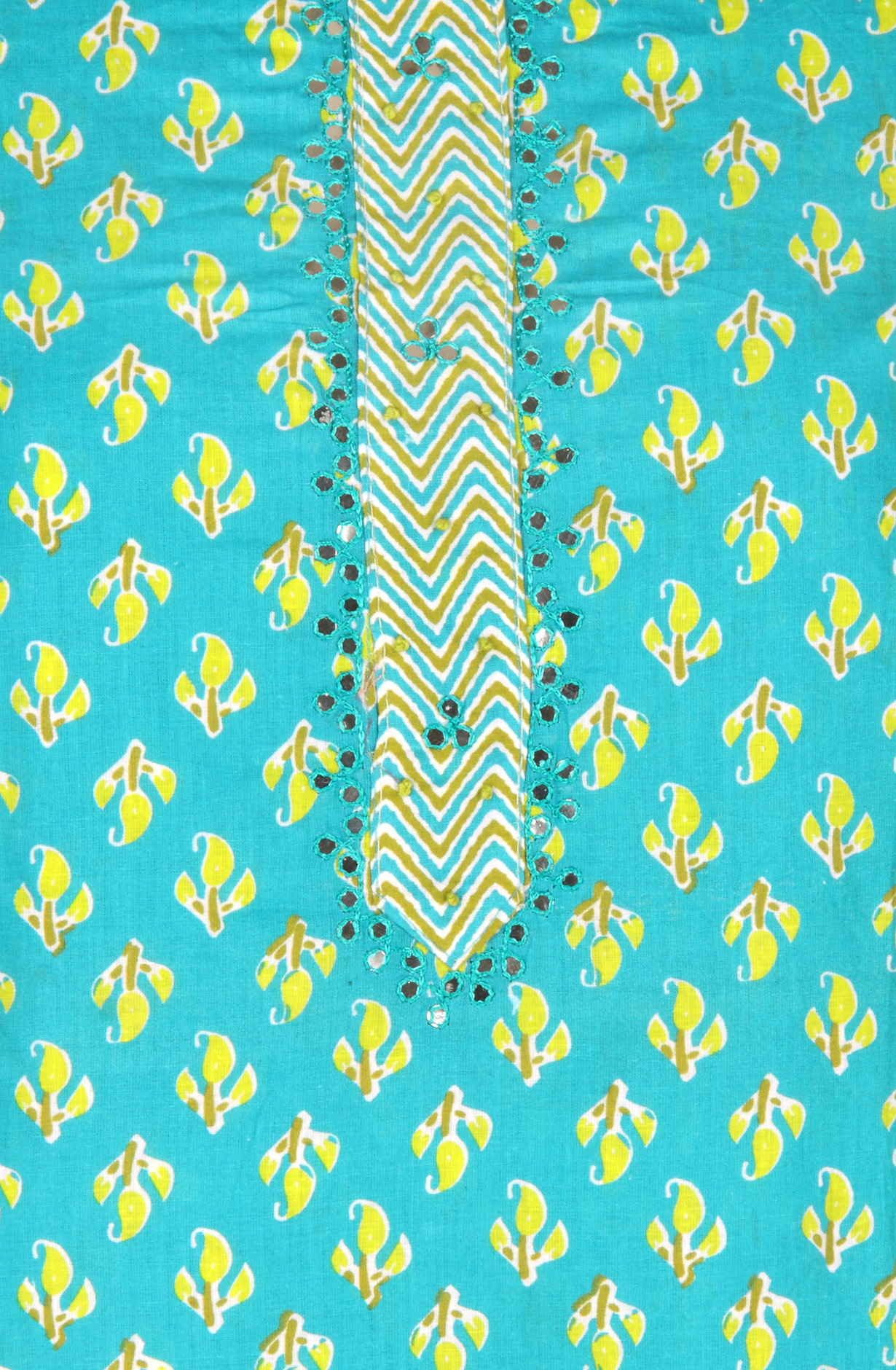 Firozi Cotton Unstitched Salwar Suit with Dupatta - 959-PARROT-A