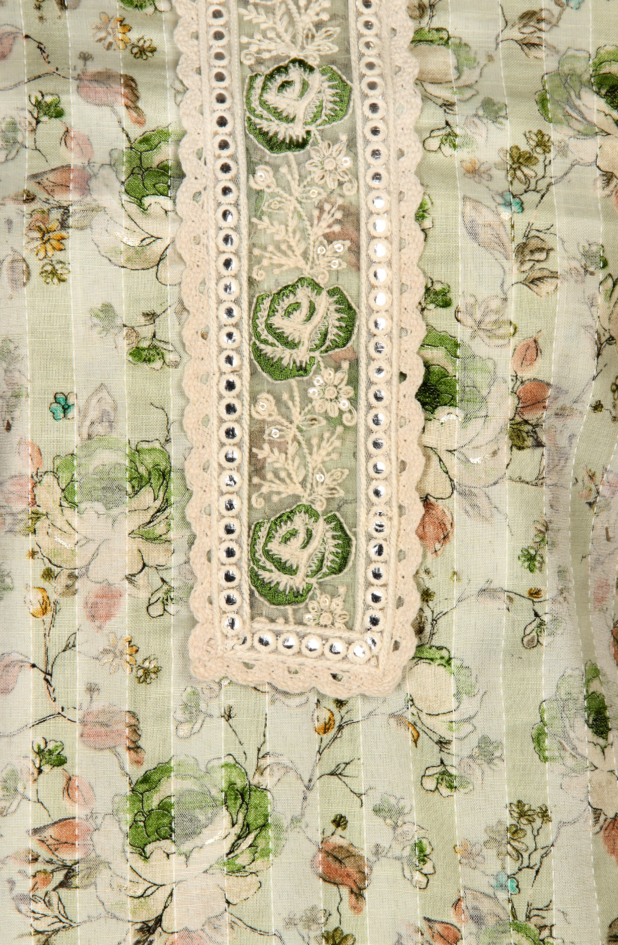 Sea Green Cotton Printed Salwar Kameez with Kota Dupatta - 959-POONAM