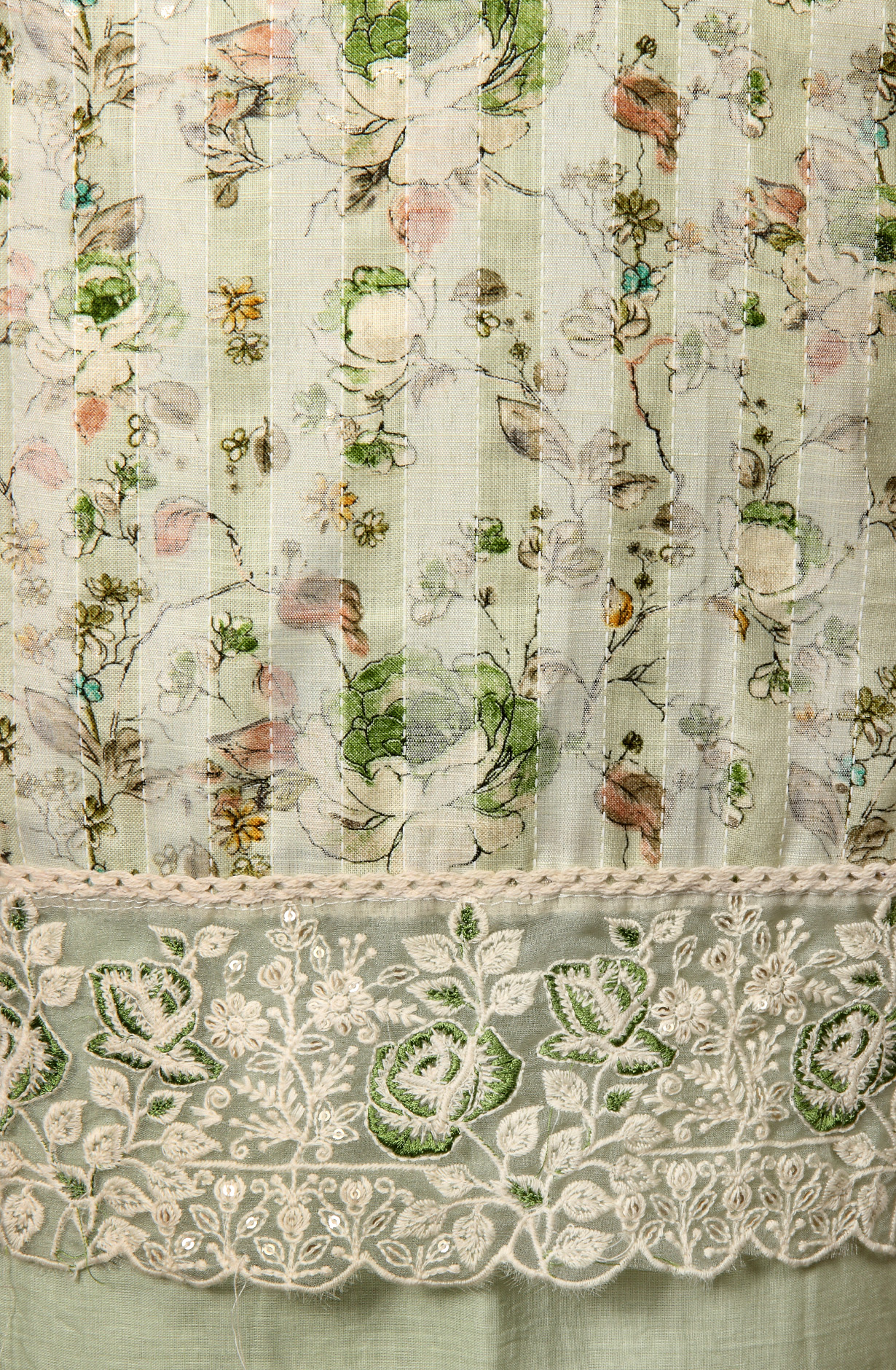 Sea Green Cotton Printed Salwar Kameez with Kota Dupatta - 959-POONAM