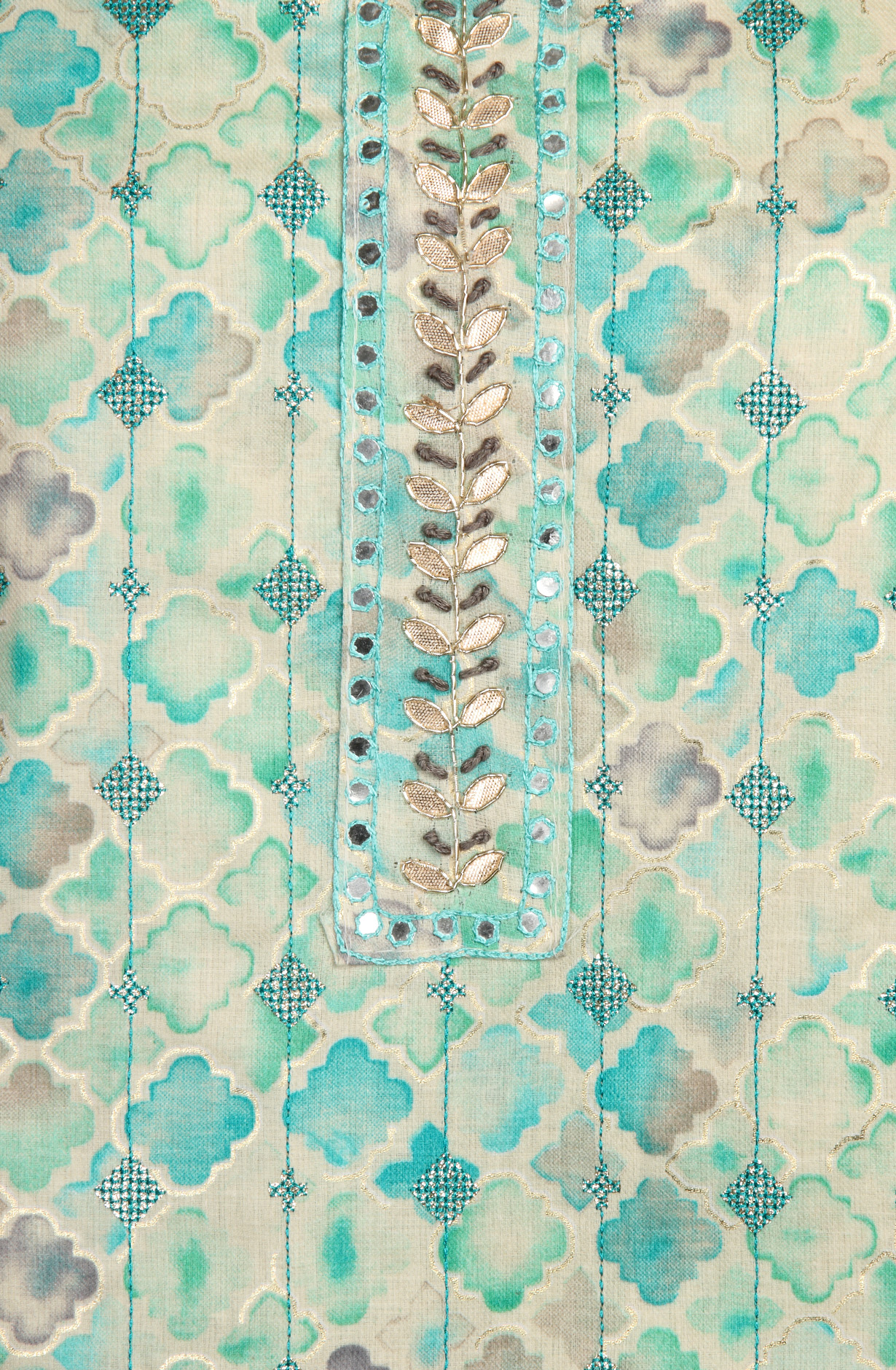 Firozi Cotton Salwar Kameez with Trendy Dupatta - 959-RUTVI-1A