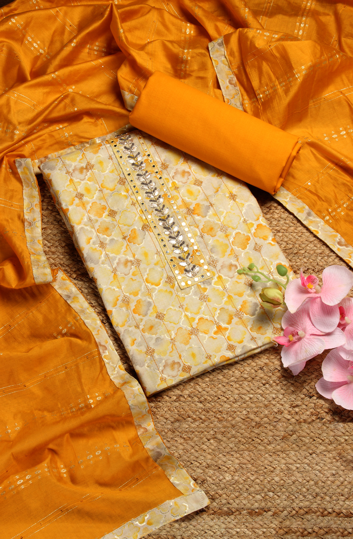 Mustard Cotton Salwar Kameez with Trendy Dupatta - 959-RUTVI-1B