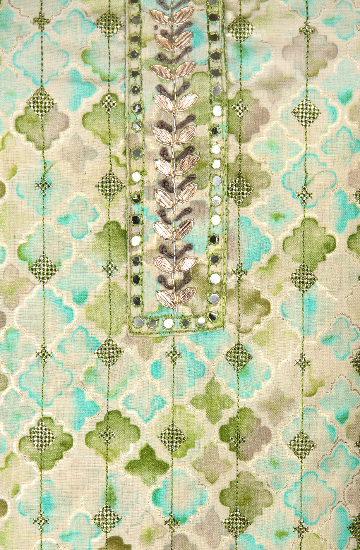 Green Cotton Salwar Kameez with Trendy Dupatta - 959-RUTVI-1C