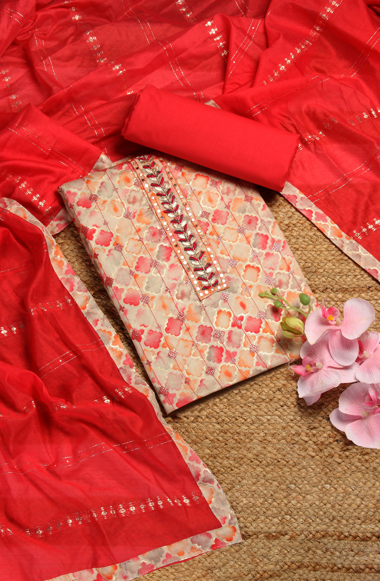 Pink Cotton Salwar Kameez with Trendy Dupatta - 959-RUTVI-1D