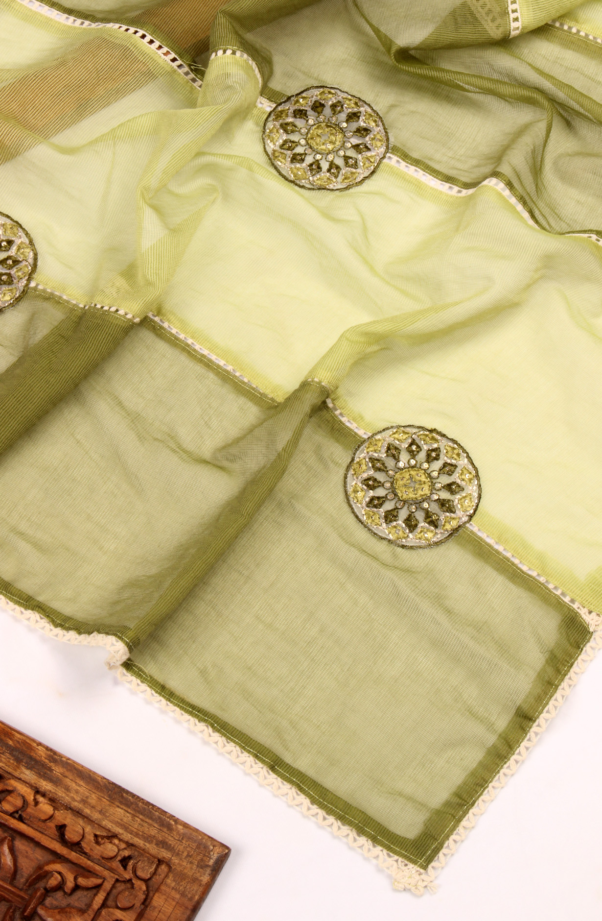 Mehndi Cotton Unstitched Salwar Suit with Kota Dupatta - 959-SAHELI-1B