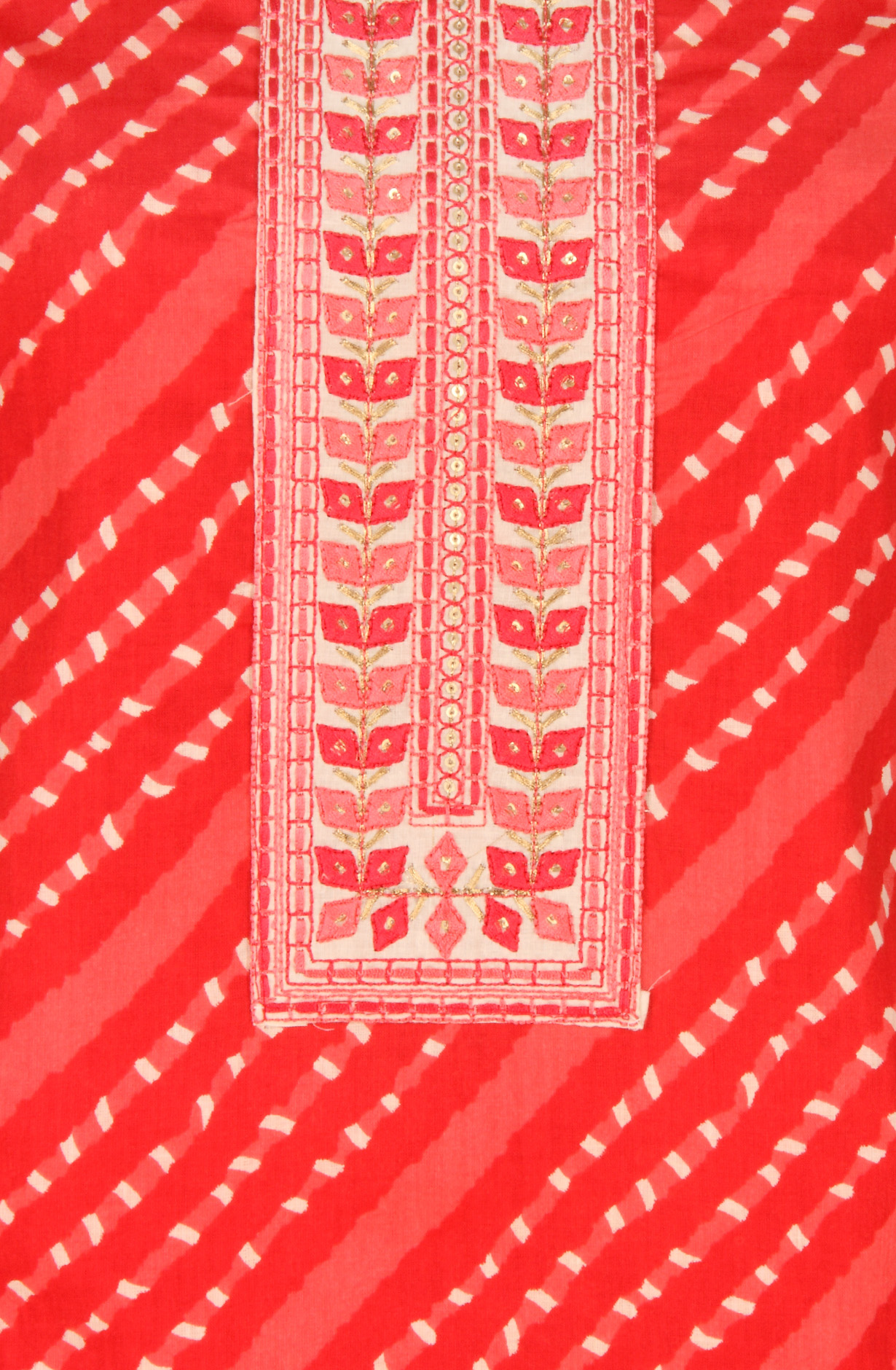 Red Cotton Unstitched Salwar Suit with Kota Dupatta - 959-SAHELI-1C