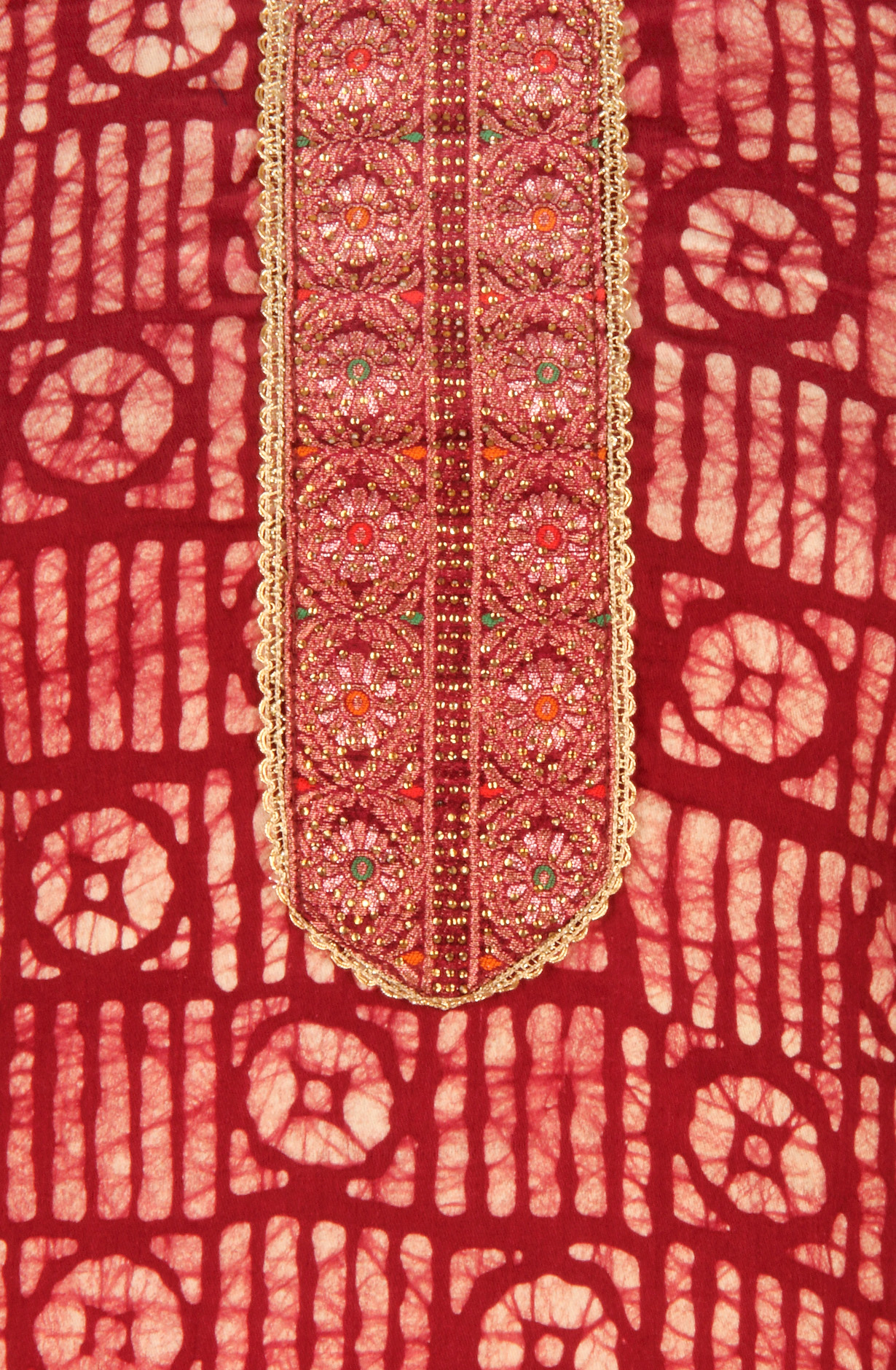 Maroon Cotton Unstitched Salwar Suit with Chiffon Dupatta - 959-SATINBATIQ