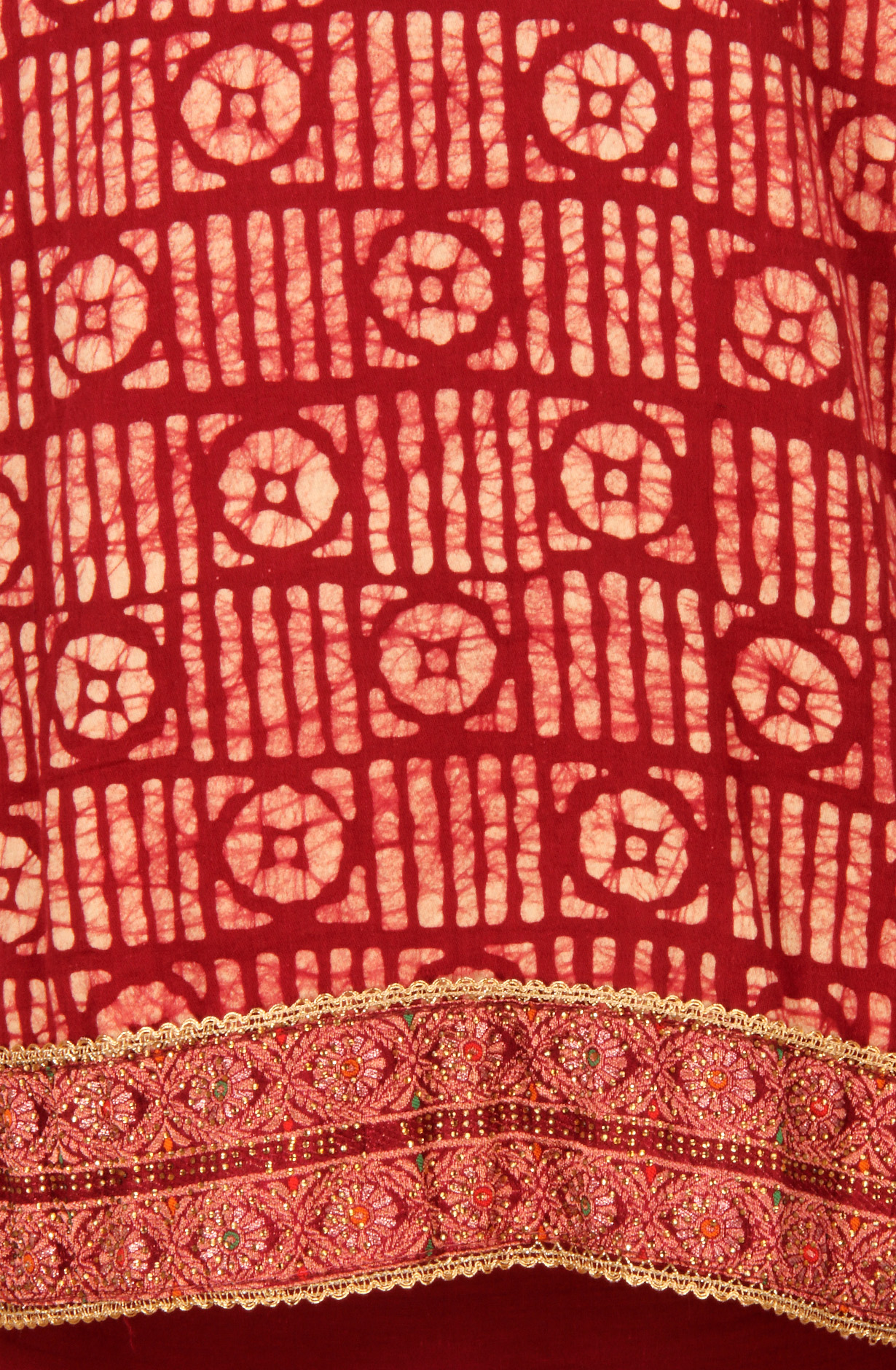 Maroon Cotton Unstitched Salwar Suit with Chiffon Dupatta - 959-SATINBATIQ