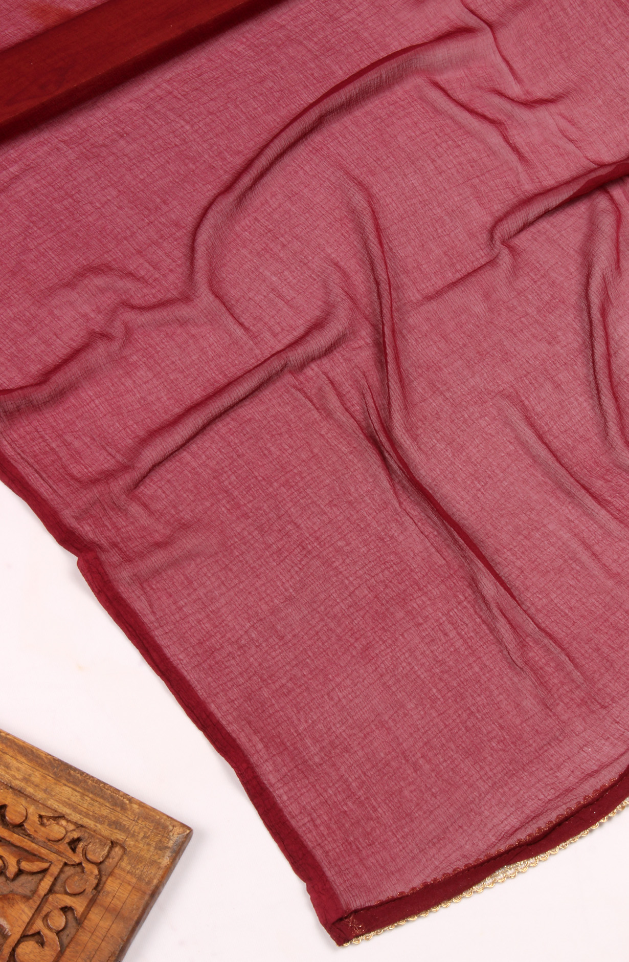 Maroon Cotton Unstitched Salwar Suit with Chiffon Dupatta - 959-SATINBATIQ