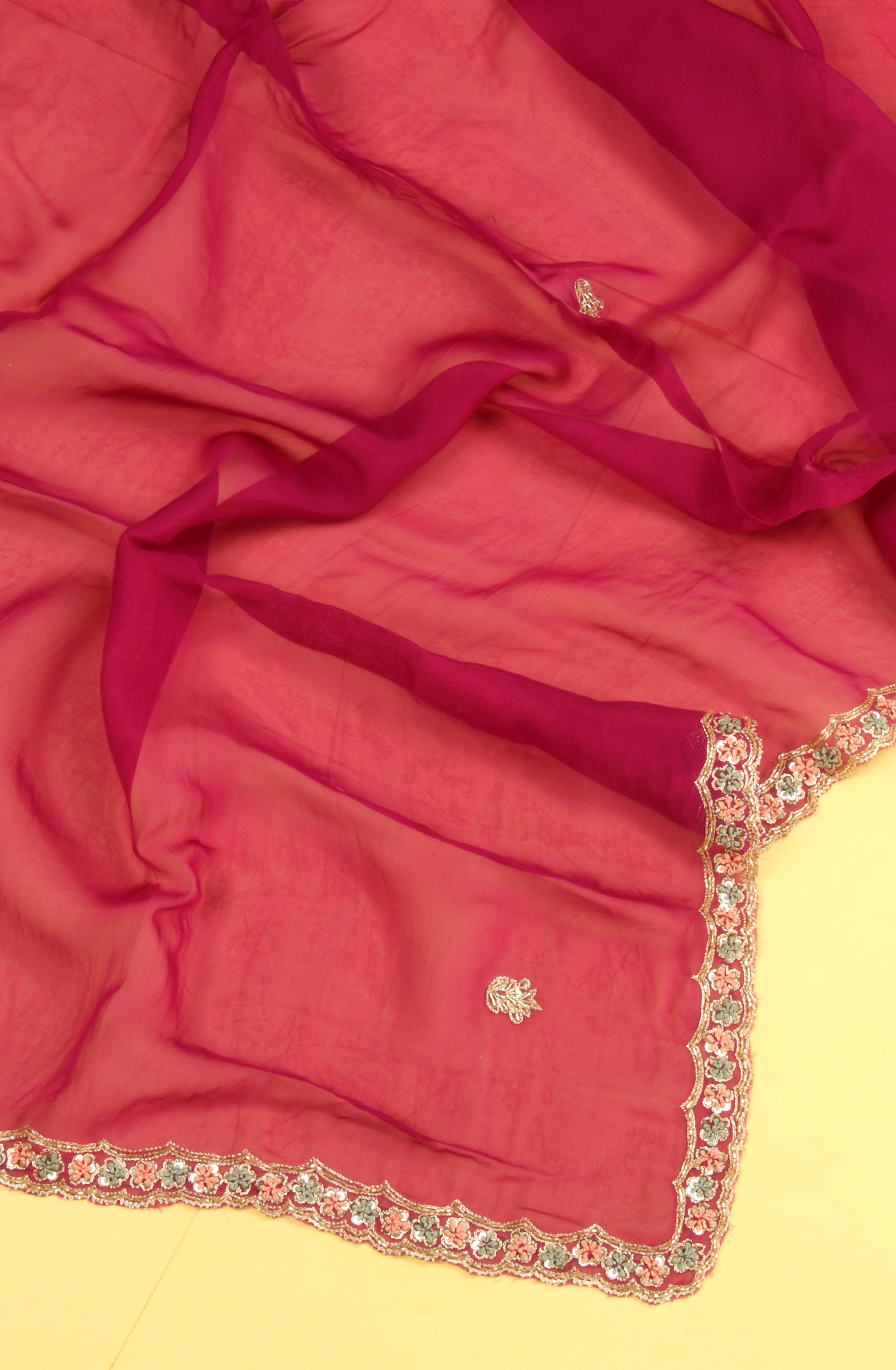 Purple Karwa Chauth Special Designer Silk Salwar Kameez with Organza Dupatta - 969-3485A