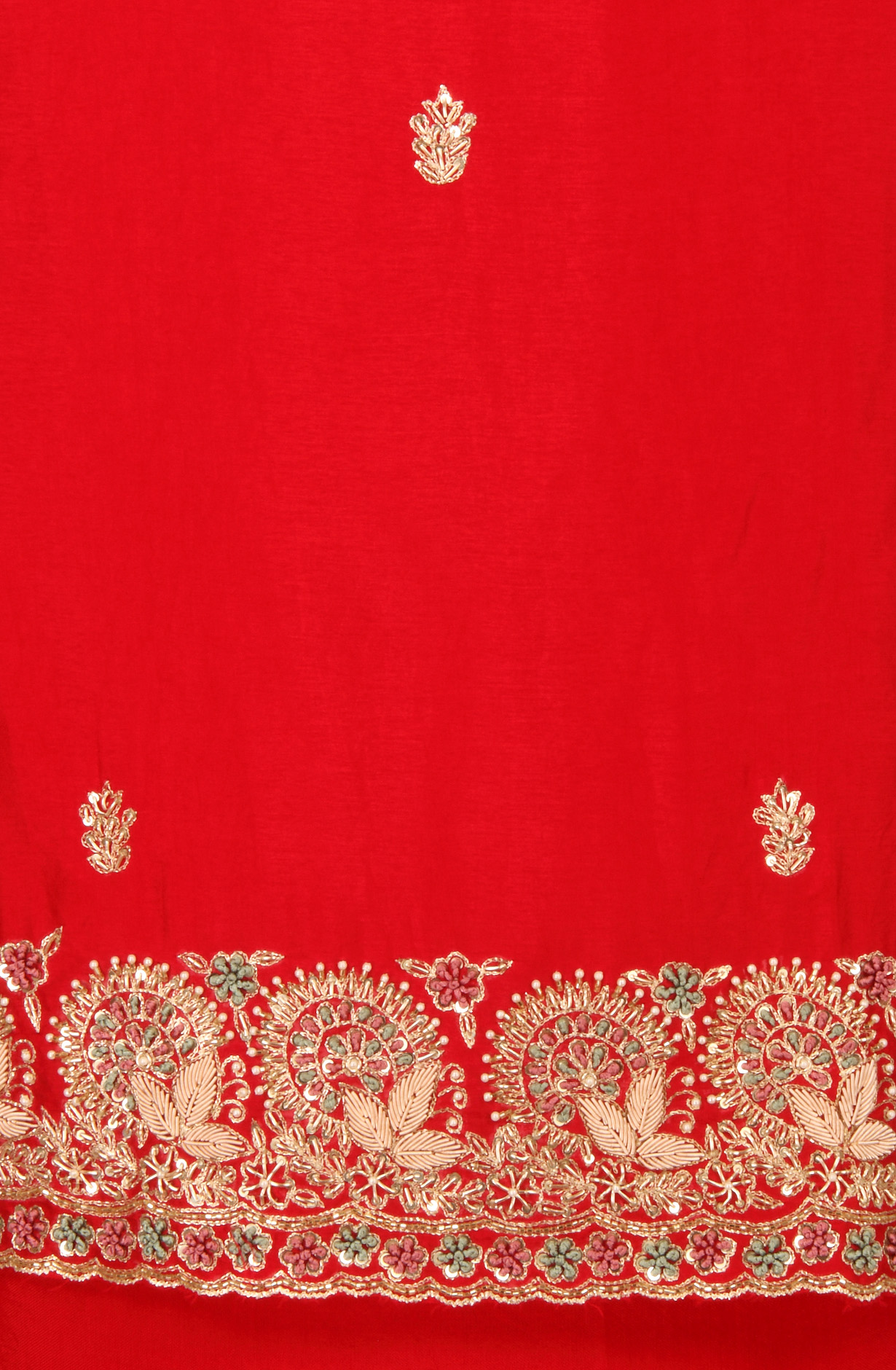 Red Karwa Chauth Special Designer Silk Salwar Kameez with Organza Dupatta - 969-3485C