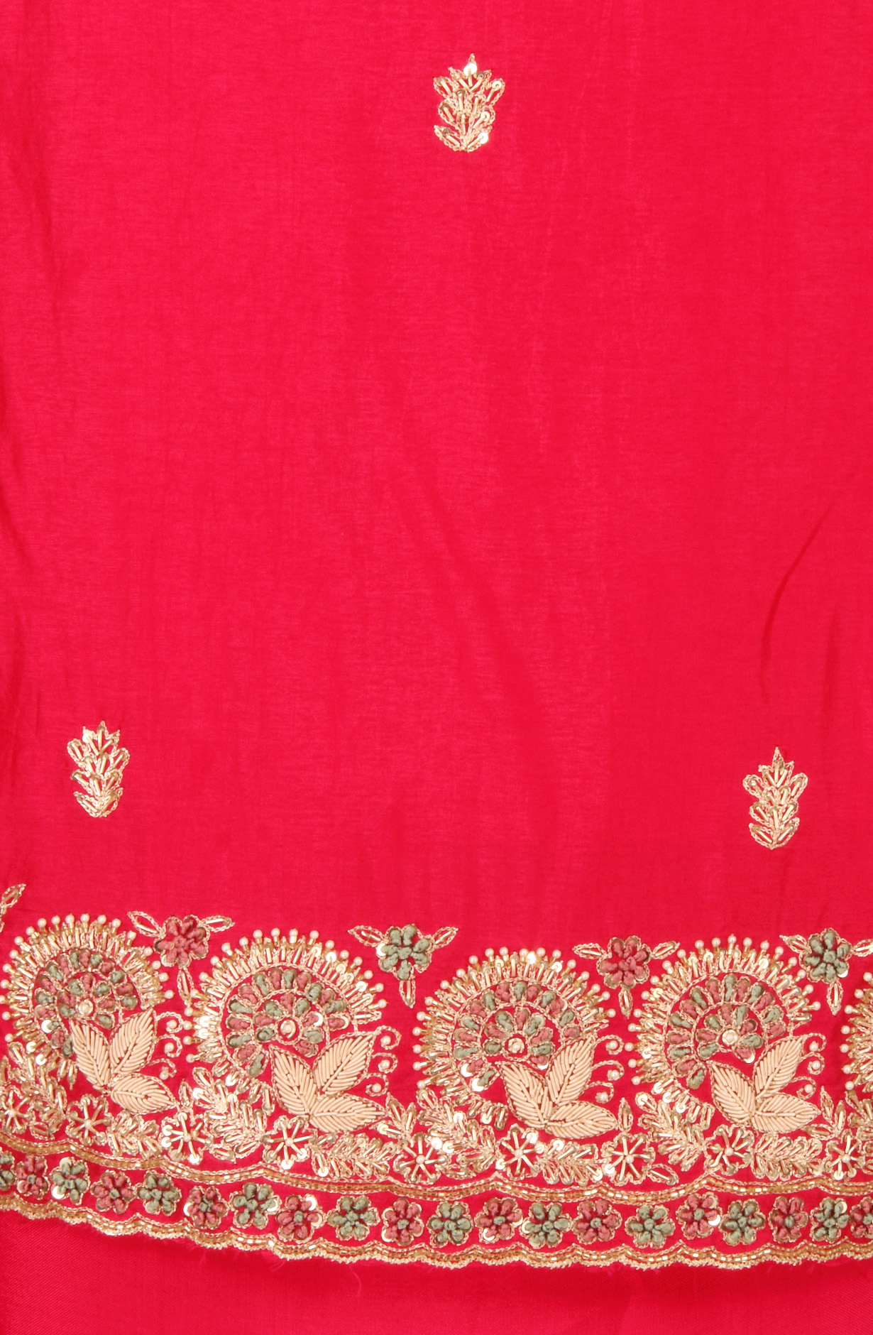 Rani Pink Karwa Chauth Special Designer Silk Salwar Kameez with Organza Dupatta - 969-3485D