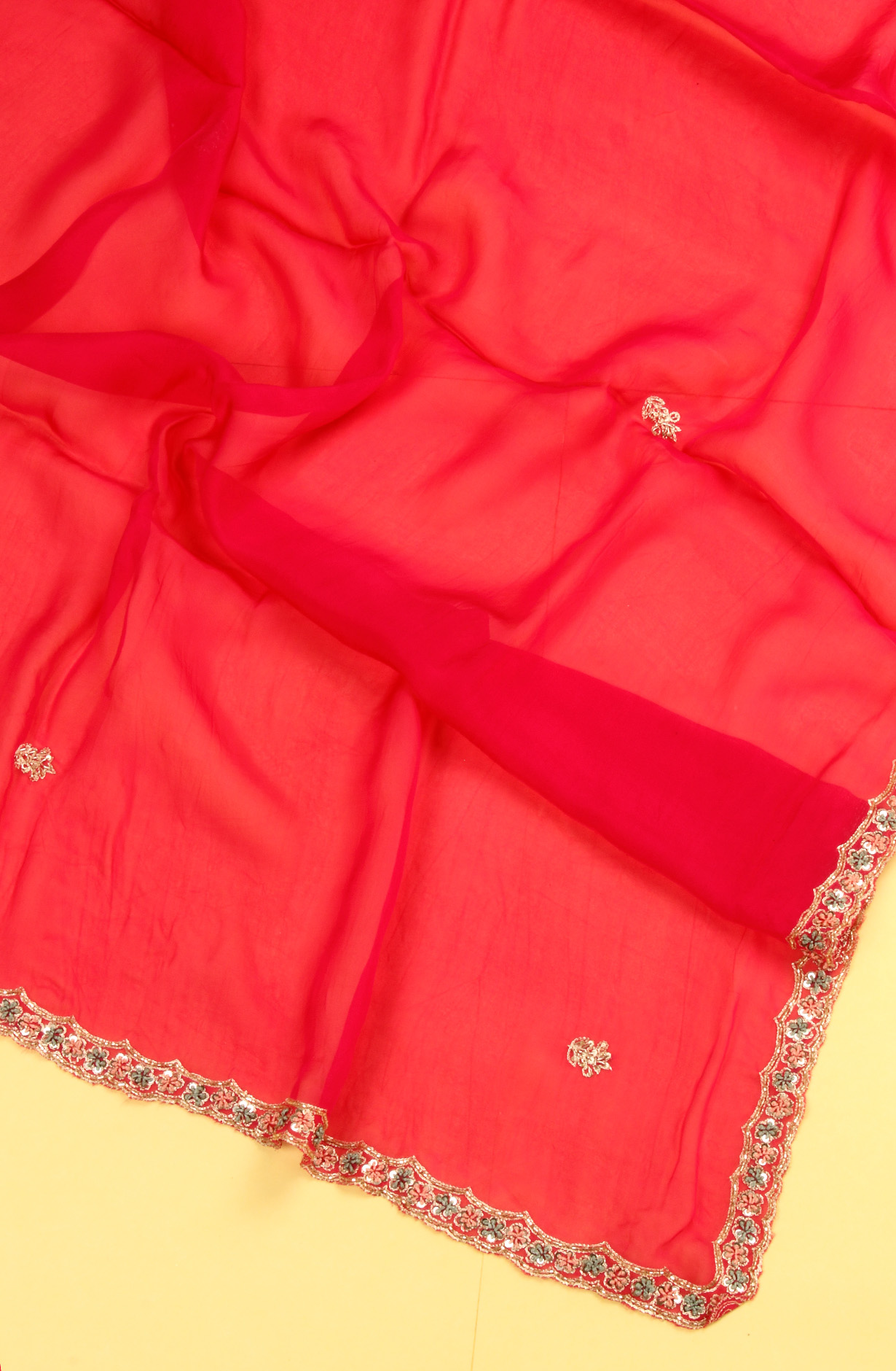 Rani Pink Karwa Chauth Special Designer Silk Salwar Kameez with Organza Dupatta - 969-3485D