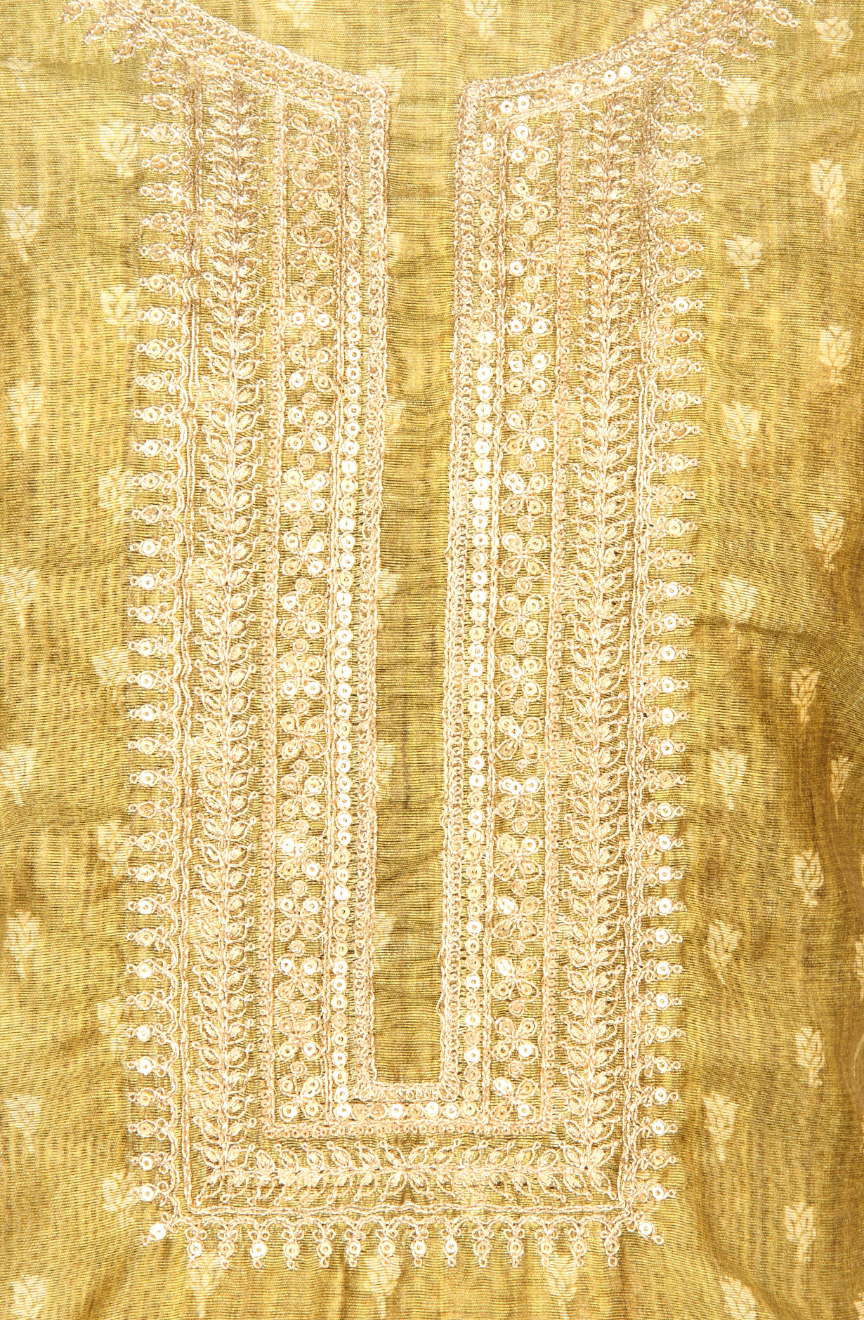 Mehndi Green Chanderi Salwar Kameez with Beautiful Dupatta - 981-NK40